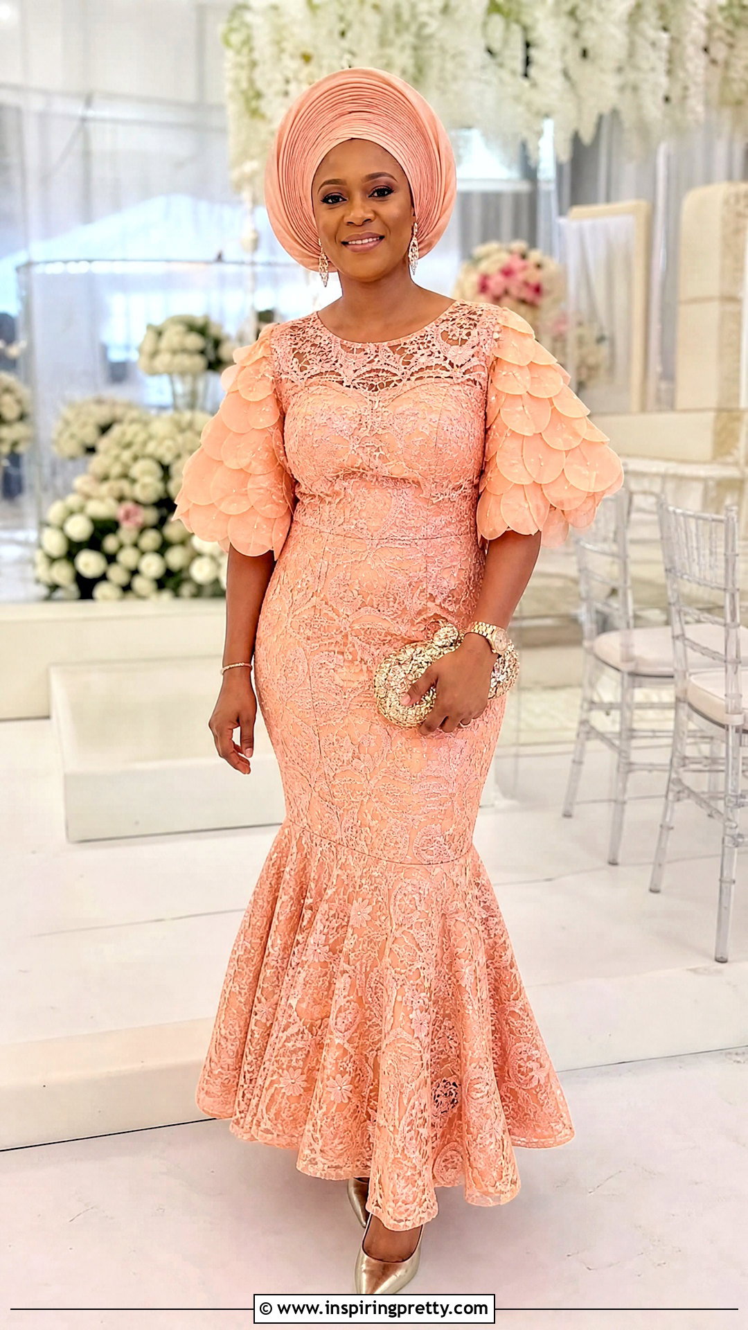 Lace Petal Sleeve Top And Mermaid Skirt - 50 skirt and top lace styles