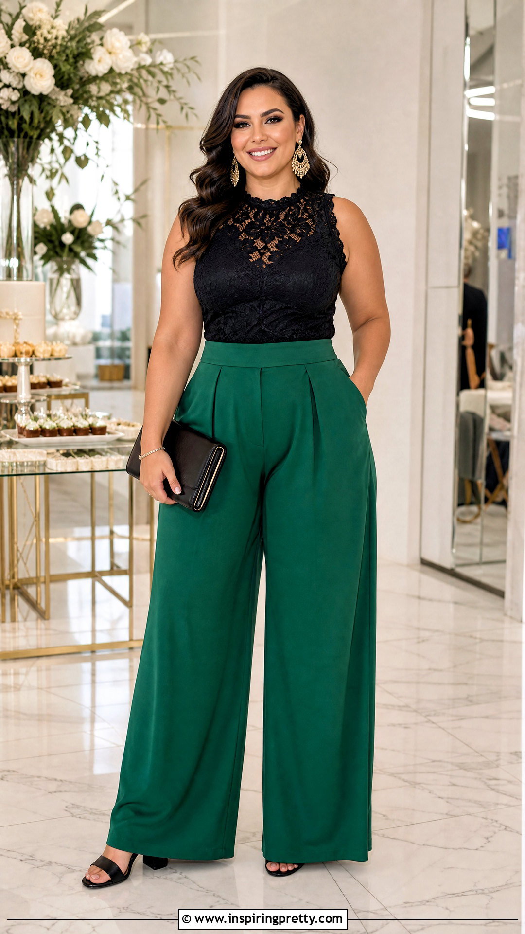 Lace Shell Top With Palazzo Pants - 25 lace shell top outfit ideas