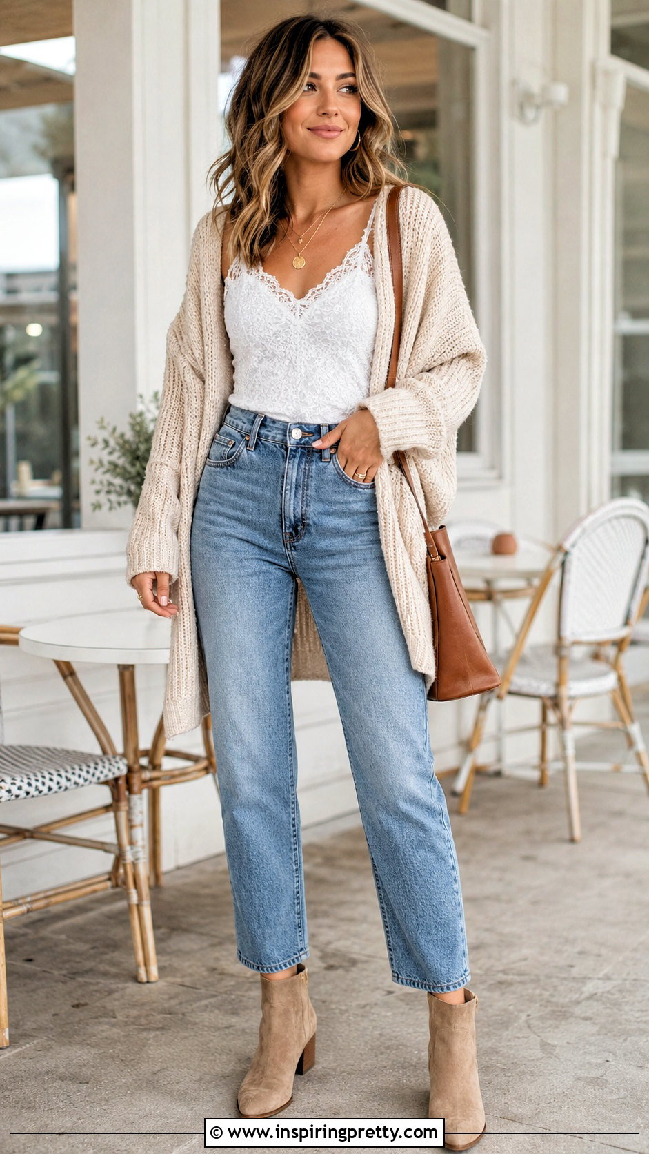Lace Tank Top With Trench Coat And Trousers - 50 lace tank top outfit ideas