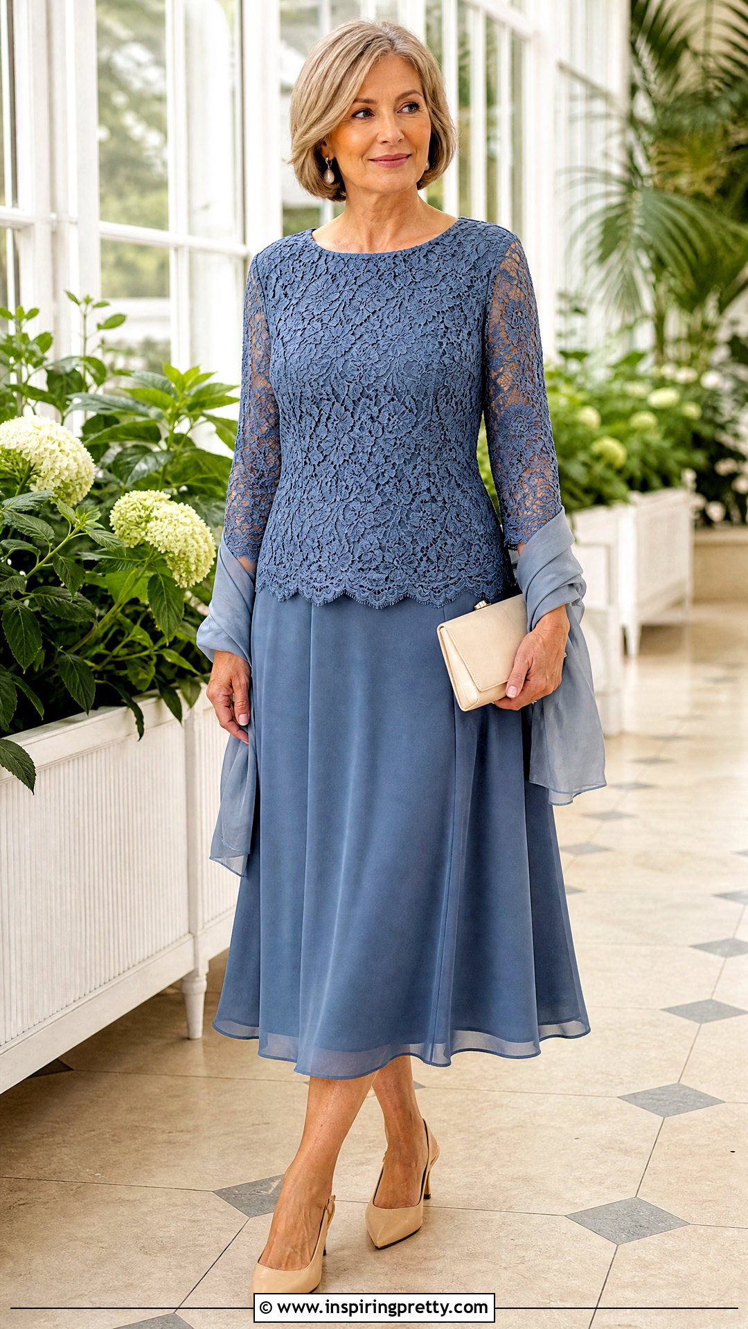 Lace Top And Midi Skirt Set - 50 top and down for ladies