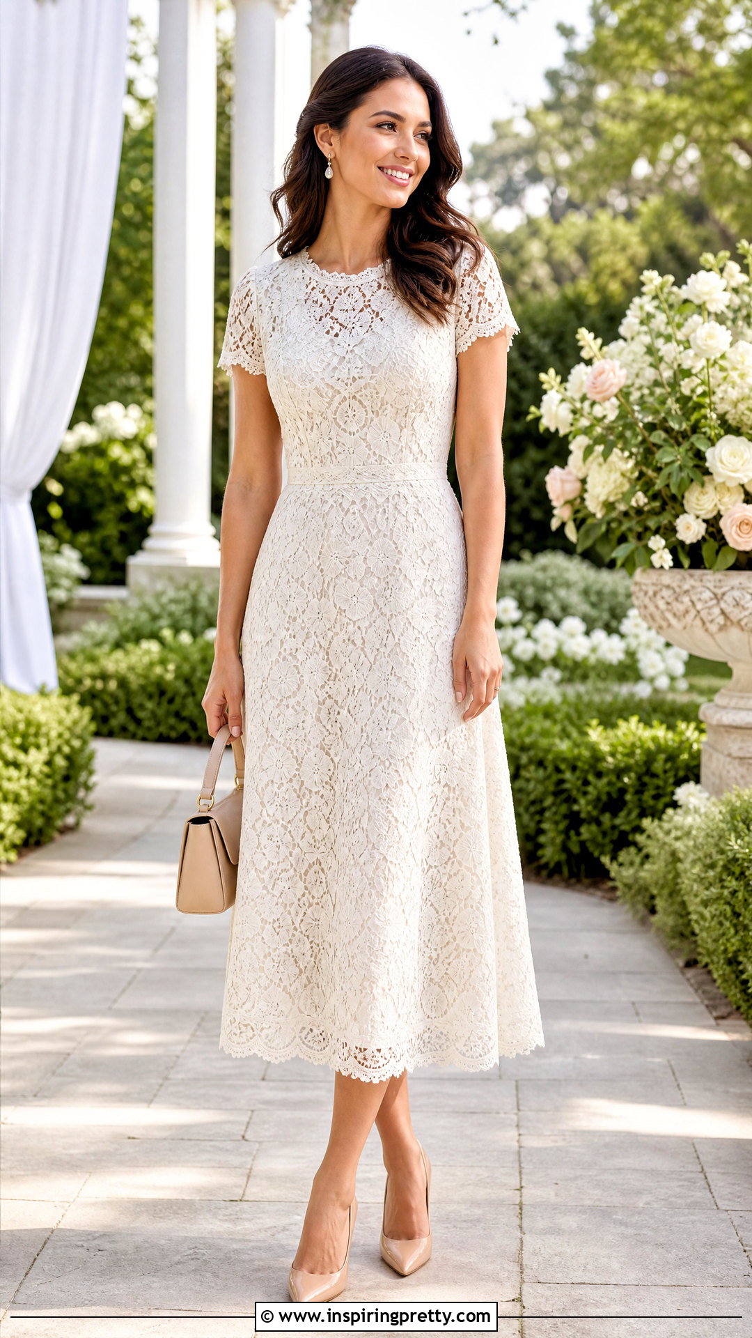 Lace Top And Midi Skirt Set - 50 matching skirt and top set outfit ideas