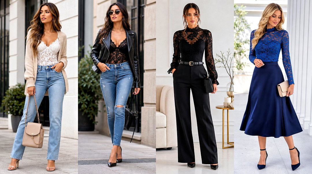 50 Lace Top Outfit Aesthetic Ideas for Romantic Summer Looks
