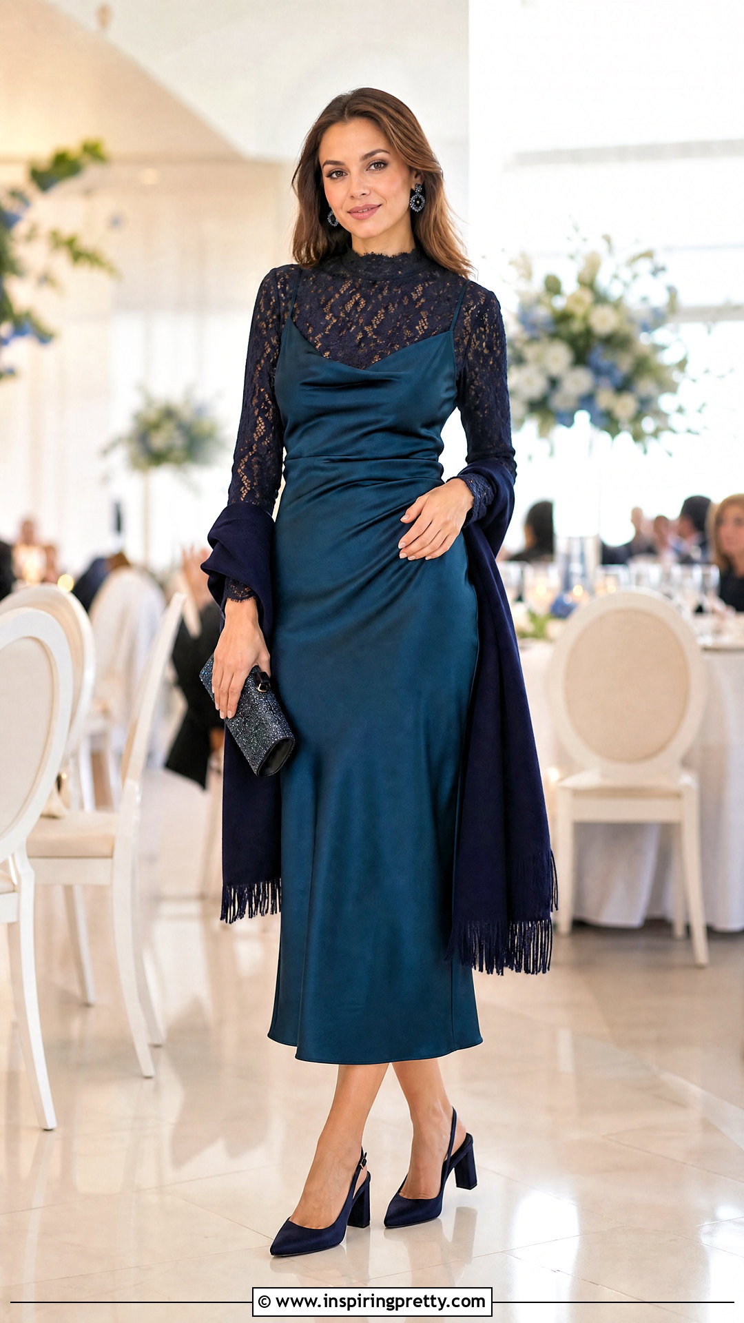 Lace Top Under Satin Slip Dress Wedding Guest Outfit - 25 Lace Top Under Slip Dress outfit ideas