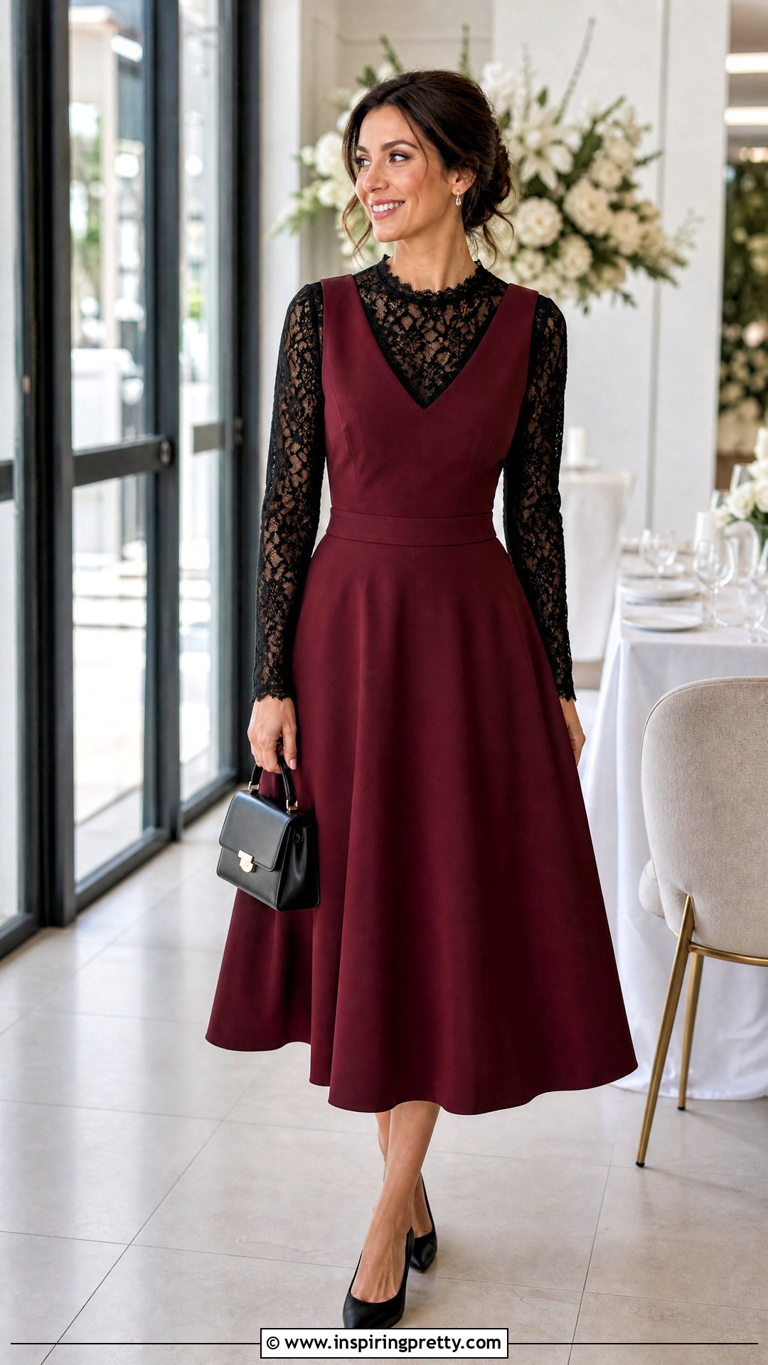 Lace Top Under Sleeveless Dress Outfit - 50 layering tops outfit ideas