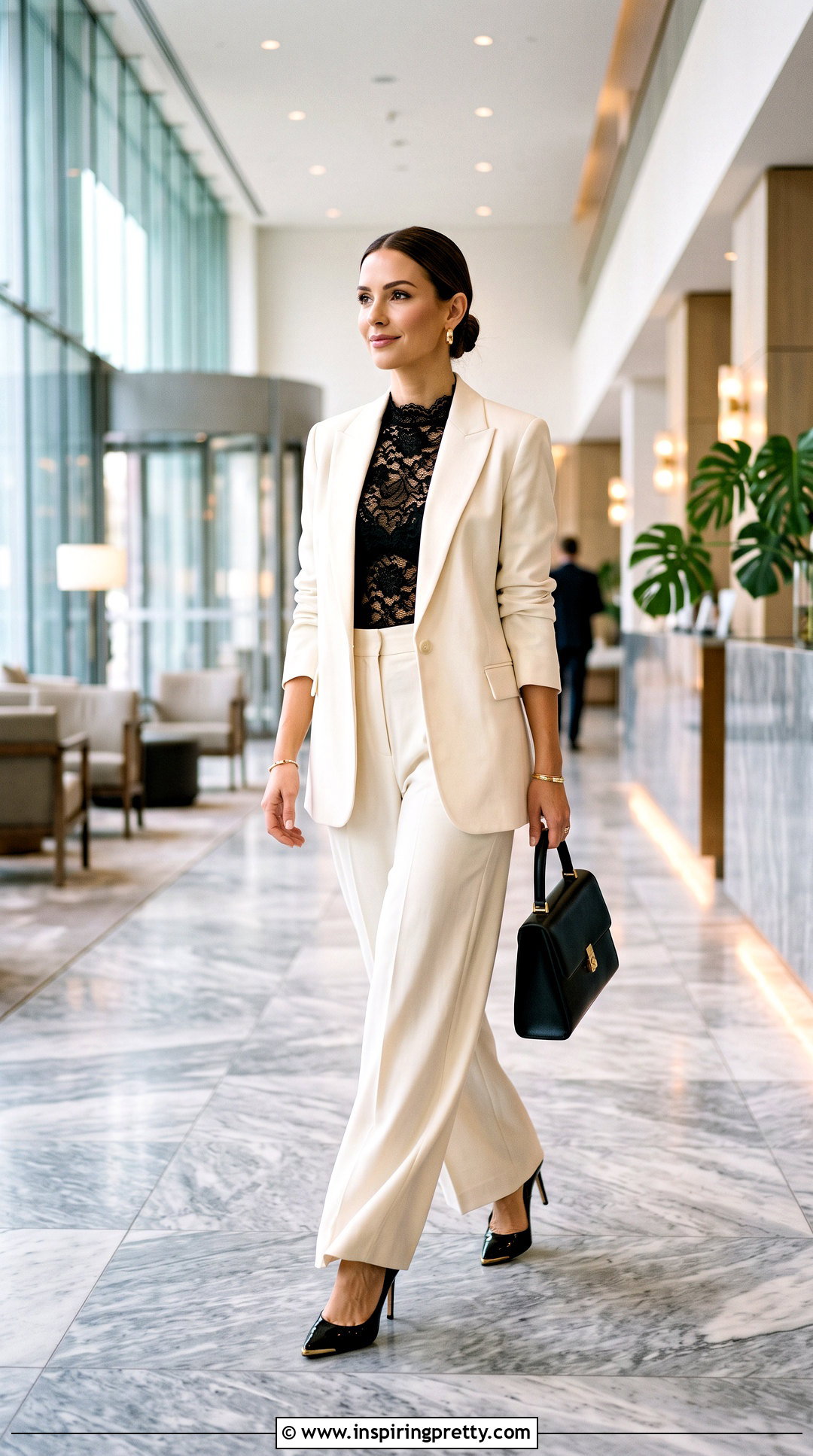 Lace Top With Matching Suit - 50 Lace Top Outfit Aesthetic Ideas