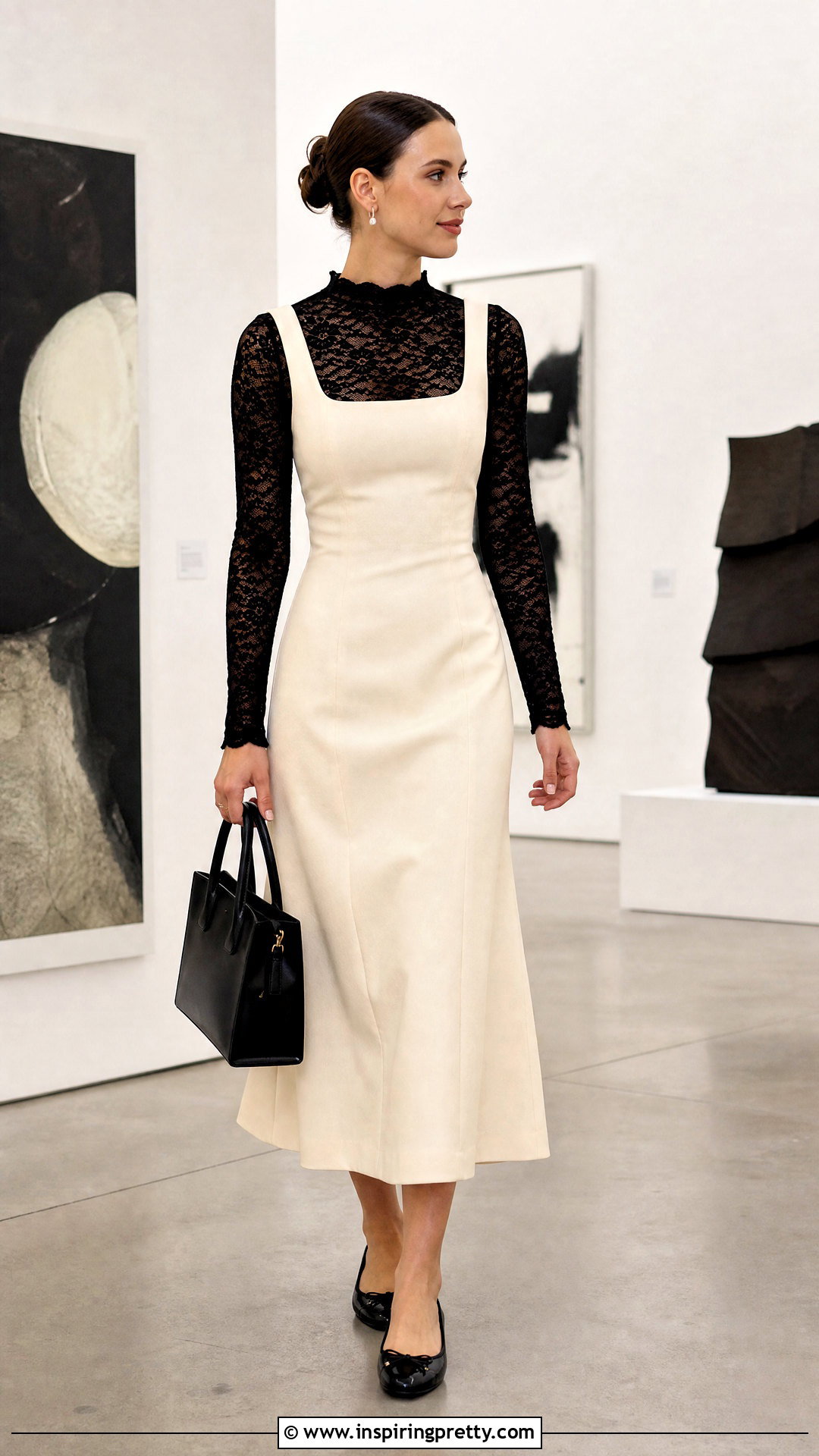 Lace Top With a Sleeveless Dress - how to style a lace top (50 ways)