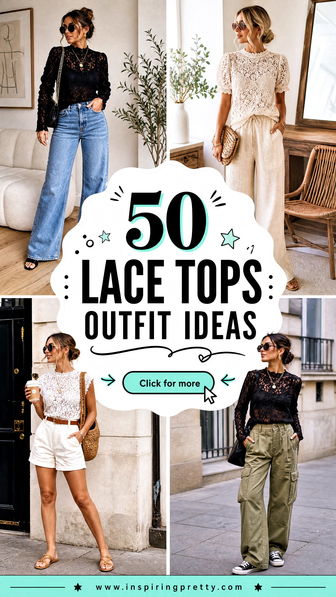 50 Lace Tops Outfit Ideas for Chic Romantic Everyday Style - 50 Lace Tops Outfit Ideas for Chic, Romantic Everyday Style