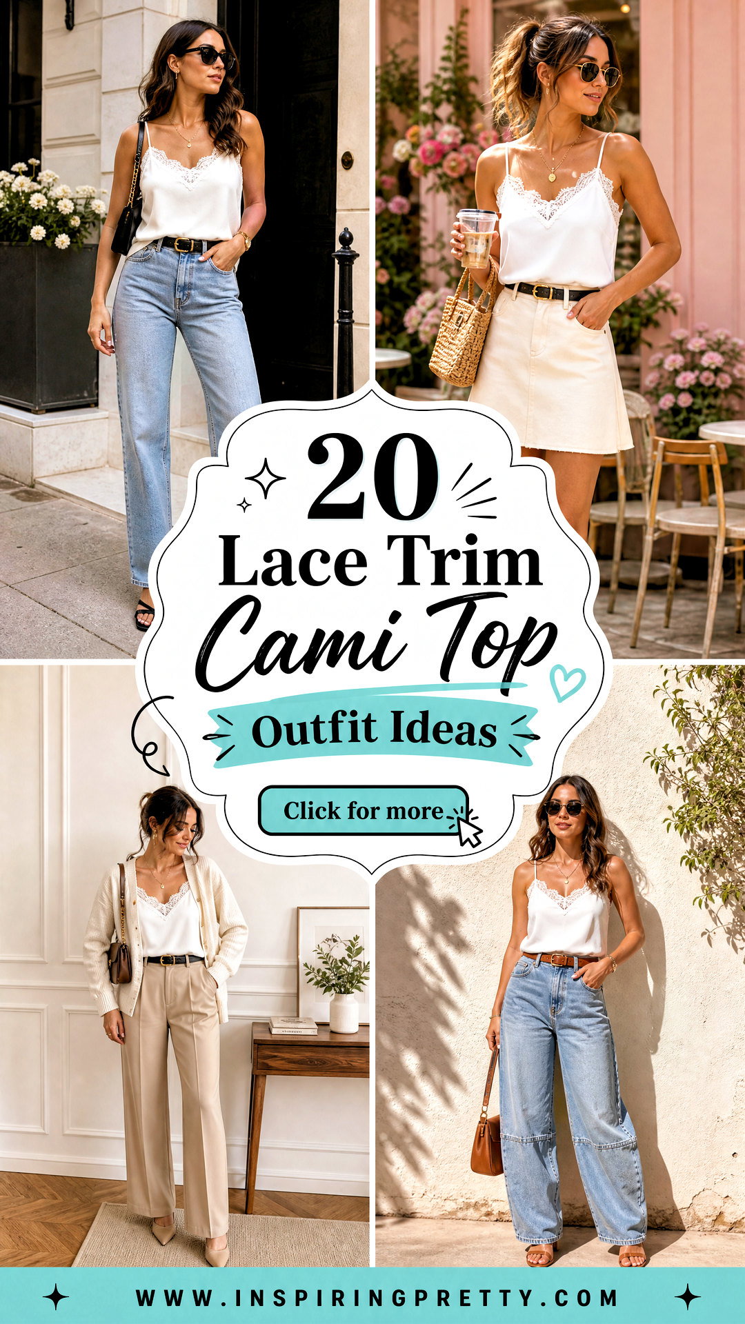 20 Lace Trim Cami Top Outfit Ideas for Chic Summer Style - 20 Lace Trim Cami Top Outfit Ideas for Chic Summer Style