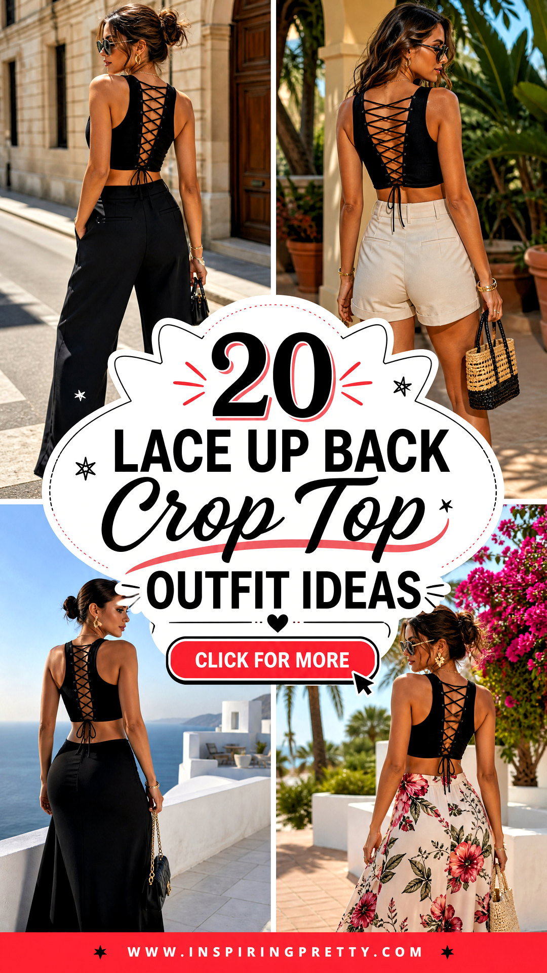 20 Lace Up Back Crop Top Outfit Ideas for Bold Summer Style - 20 Lace Up Back Crop Top Outfit Ideas for Bold Summer Style