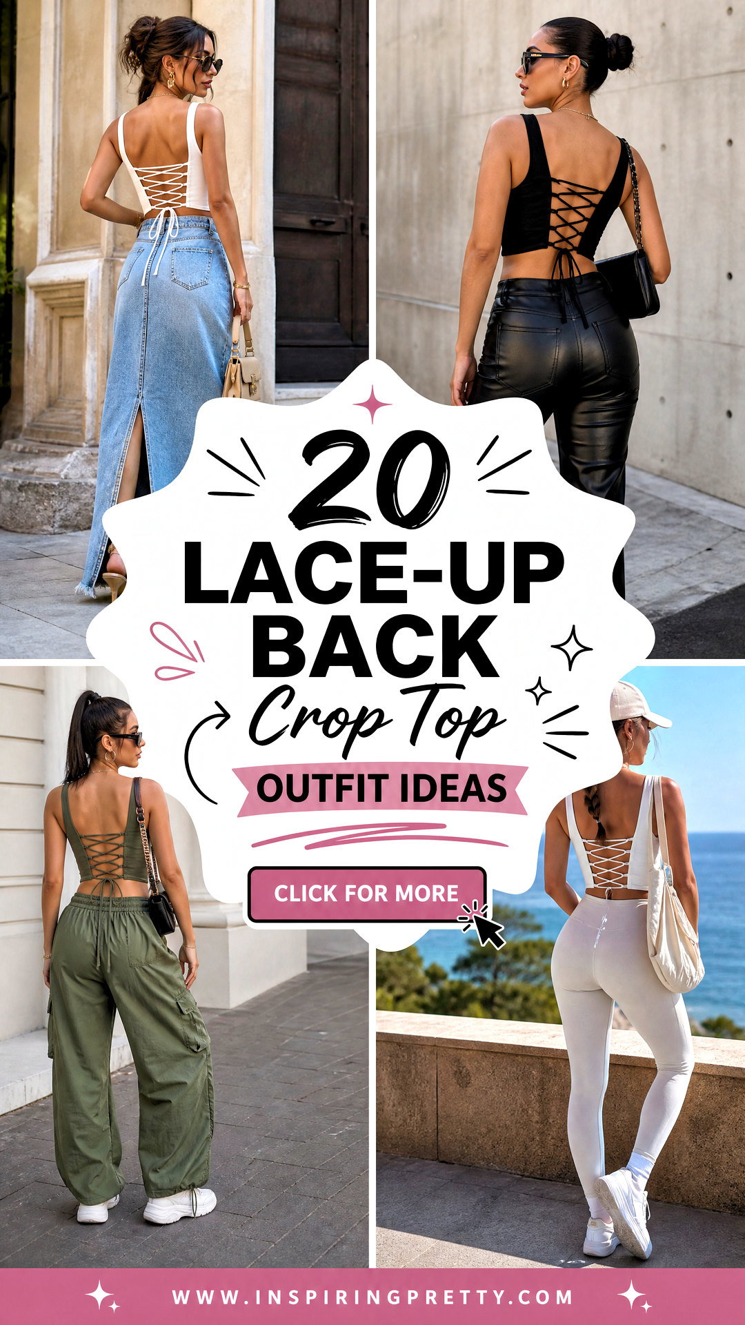 20 Lace-Up Back Crop Top Outfit Ideas for Chic Summer Style - 20 Lace-Up Back Crop Top Outfit Ideas for Chic Summer Style