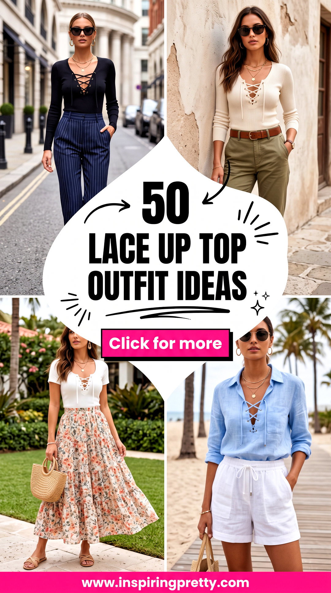 50 Lace Up Top Outfit Ideas for Bold Yet Feminine Looks - 50 Lace Up Top Outfit Ideas for Bold Yet Feminine Looks