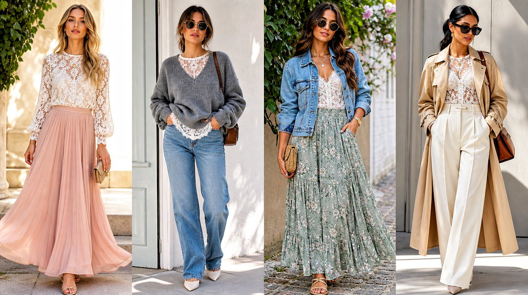 50 Lacy Tops Outfit Ideas for Romantic Day-to-Night Style