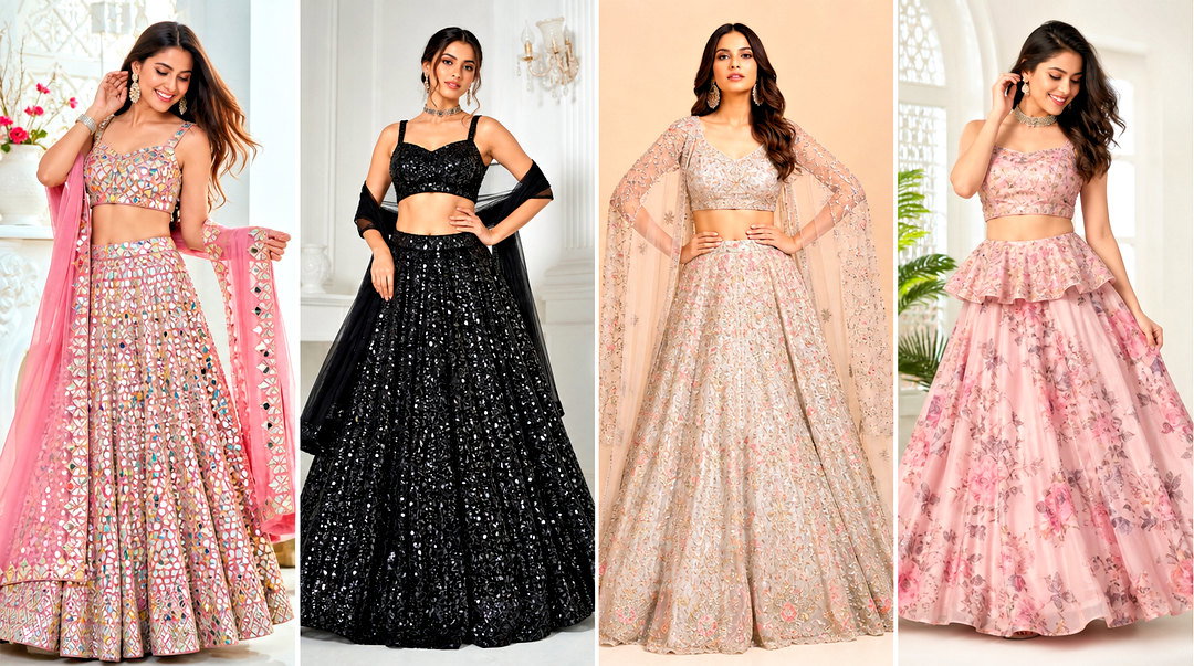 25 Lahnga Crop Top Outfit Ideas for Stunning Festive Style