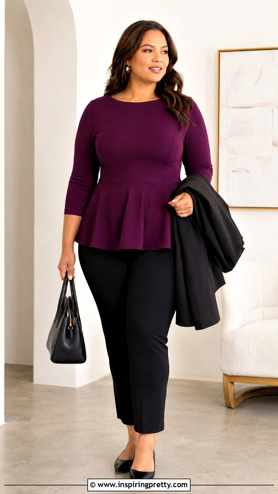 Lane Bryant Peplum Top With Slim Pants - 20 lane bryant tops outfit ideas