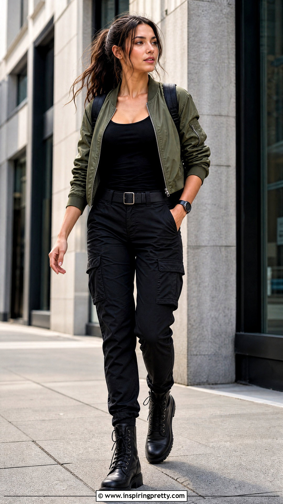 Lara Croft Black Tank Top With Bomber Jacket - 25 Lara Croft Black Tank Top outfit ideas