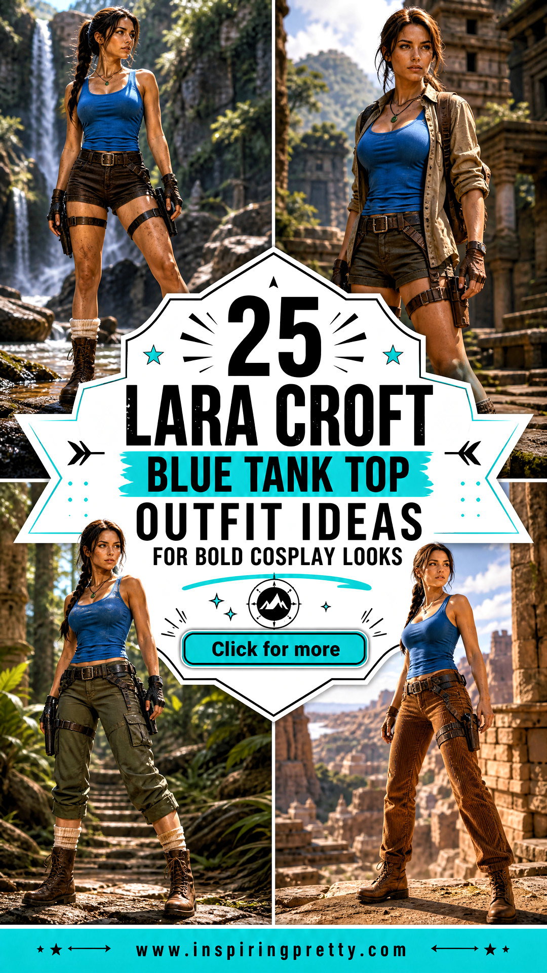 25 Lara Croft Blue Tank Top Outfit Ideas for Bold Cosplay Looks - 25 Lara Croft Blue Tank Top Outfit Ideas for Bold Cosplay Looks
