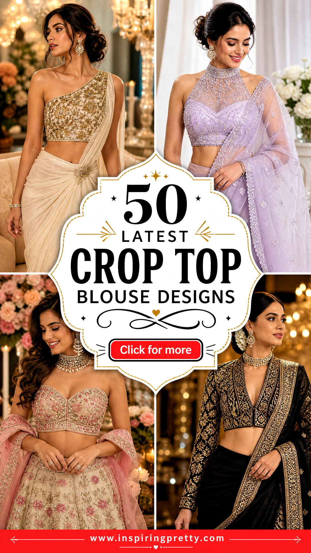 50 Latest Crop Top Blouse Designs for Fashion-Forward Looks - 50 Latest Crop Top Blouse Designs for Fashion-Forward Looks
