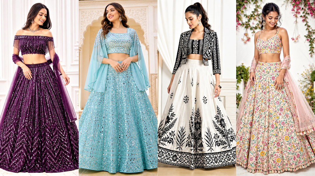 20 Latest Lehenga Crop Top Designs for Modern Wedding Style