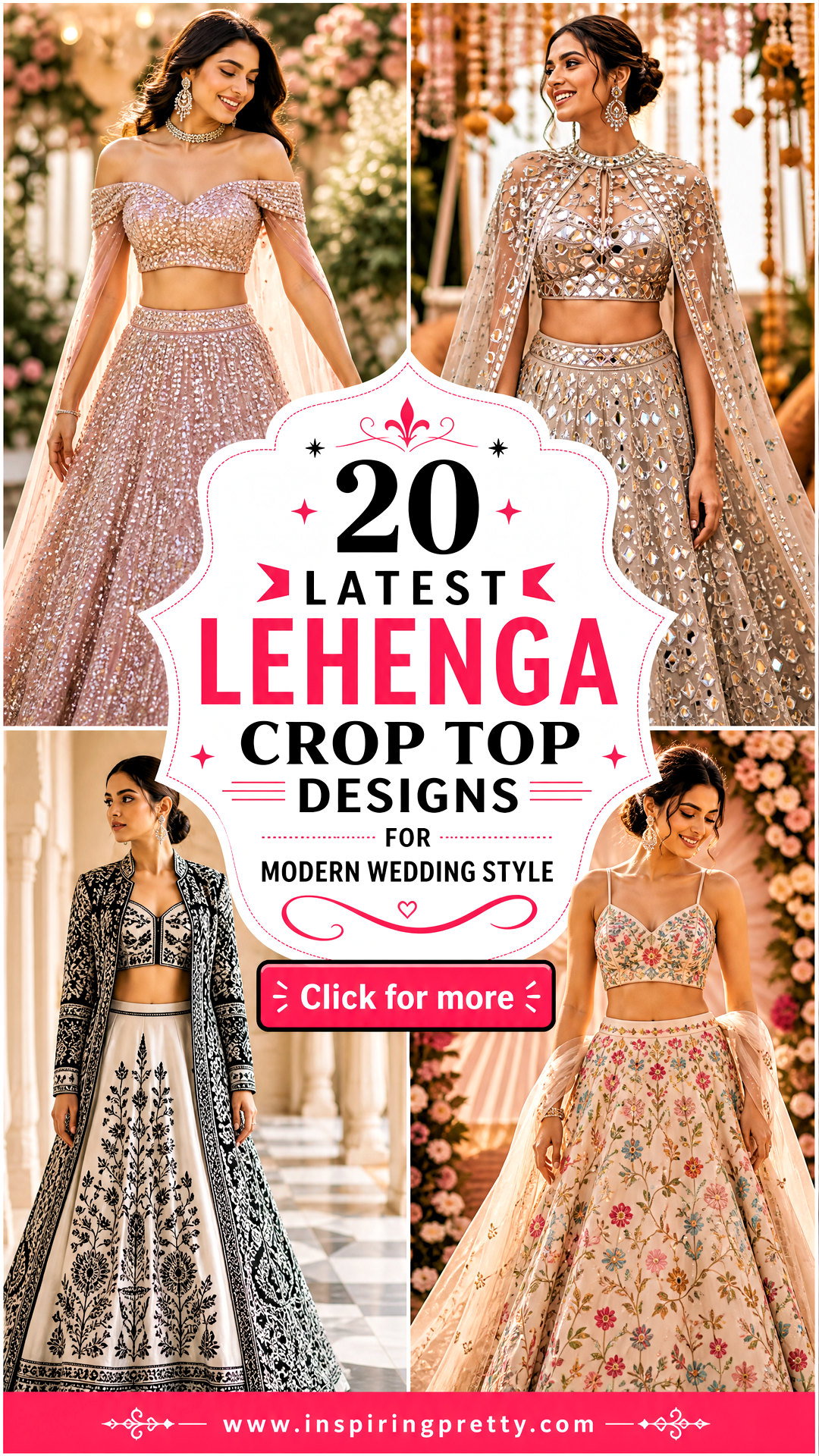 20 Latest Lehenga Crop Top Designs for Modern Wedding Style - 20 Latest Lehenga Crop Top Designs for Modern Wedding Style