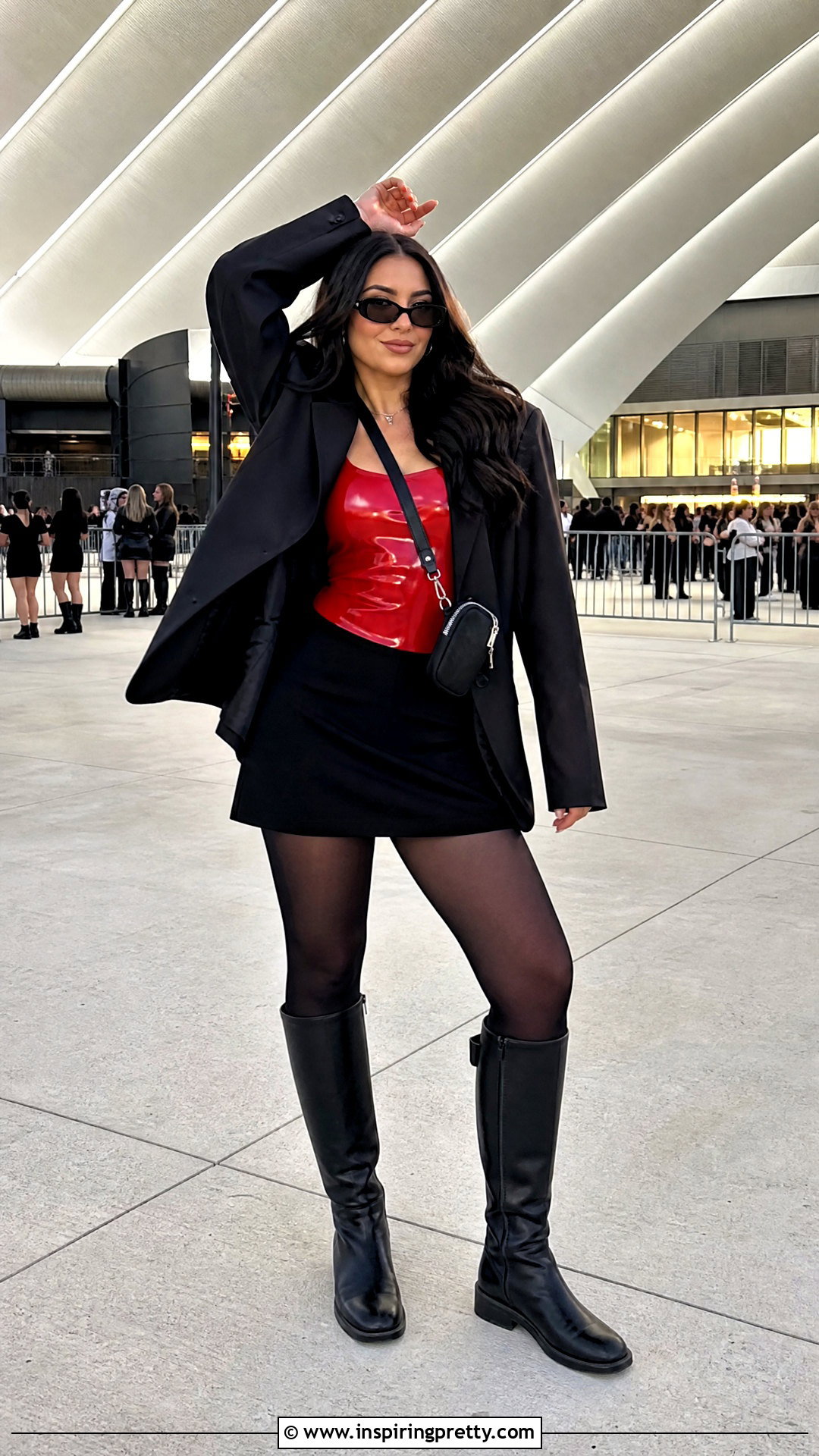 Latex Top With Concert Mini Skirt - 50 latex top outfit ideas