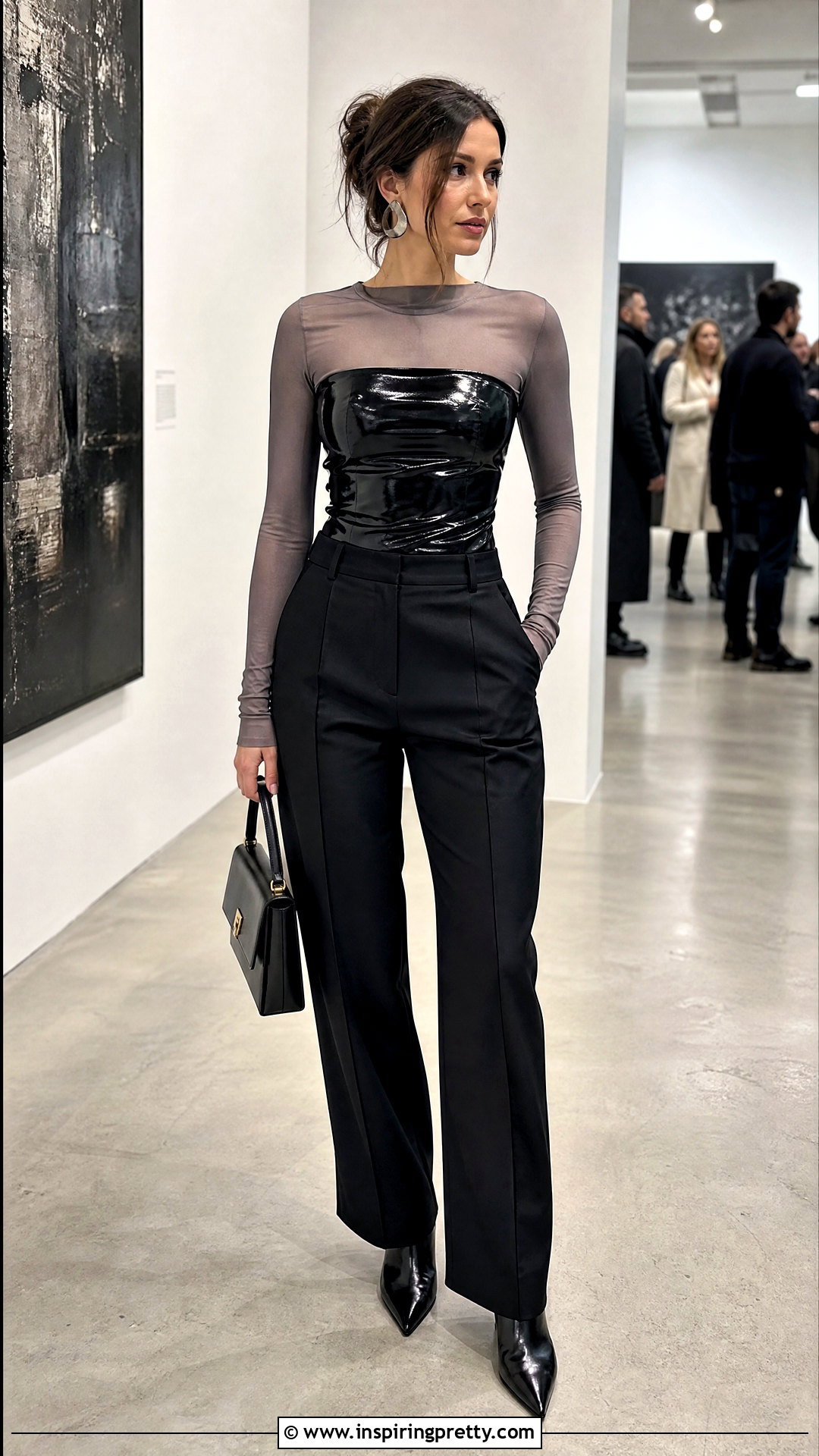 Latex Tube Top With Sheer Layered Top - 25 latex tube top outfit ideas