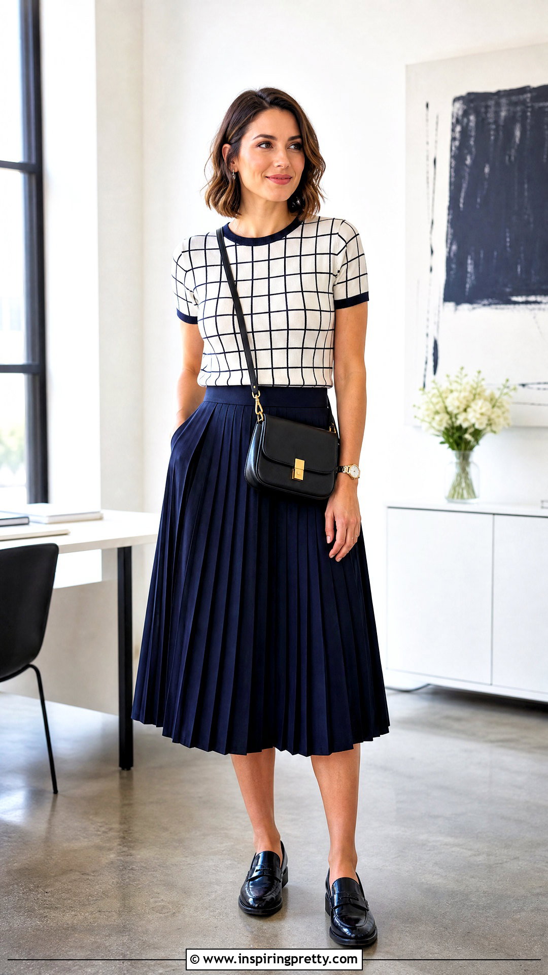 Laundry by Shelli Segal Check Knit Top With Pleated Midi Skirt - 20 Laundry By Shelli Segal Tops outfit ideas