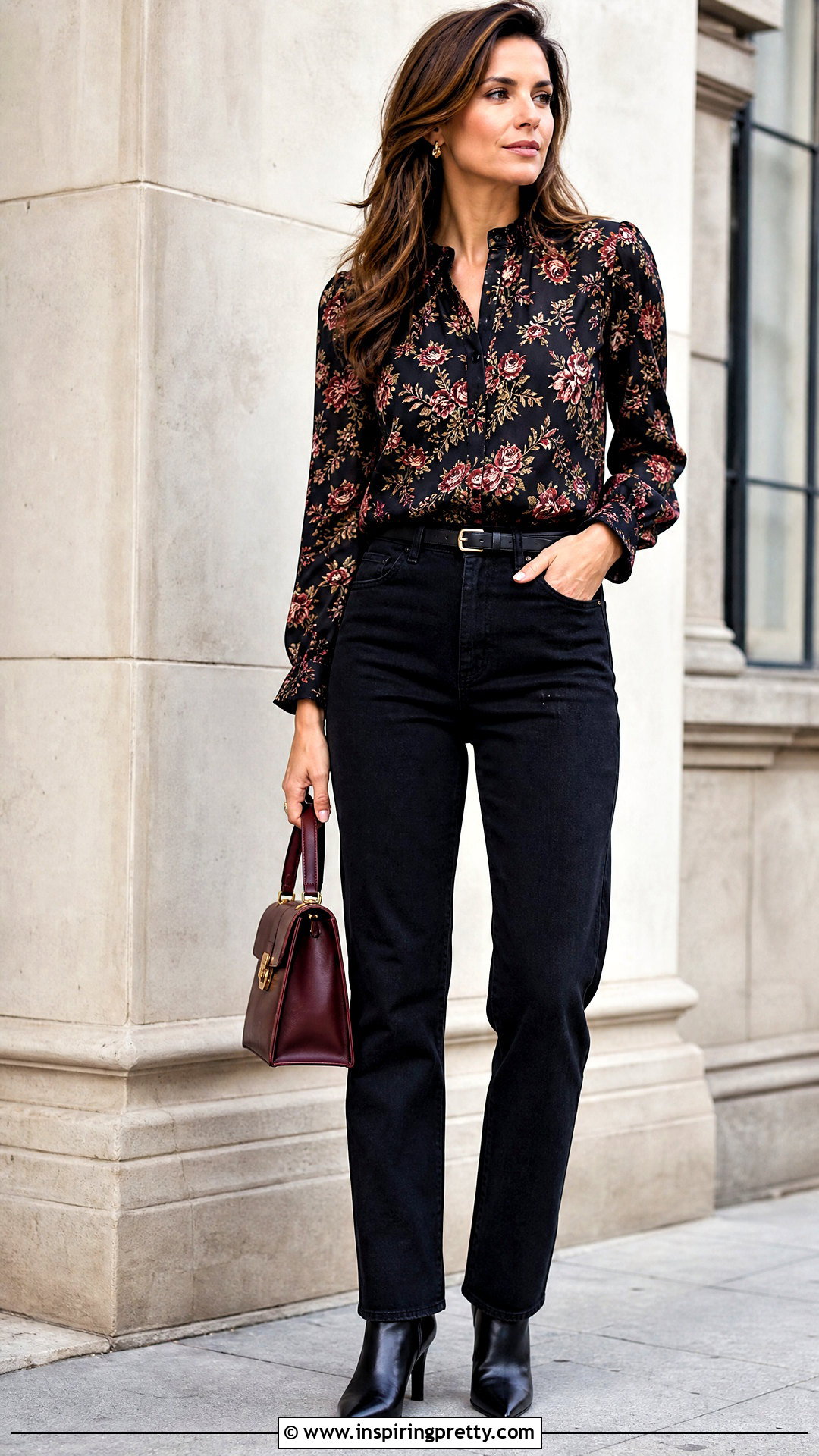 Laura Ashley Floral Top With Black Jeans - 20 Laura Ashley Tops outfit ideas