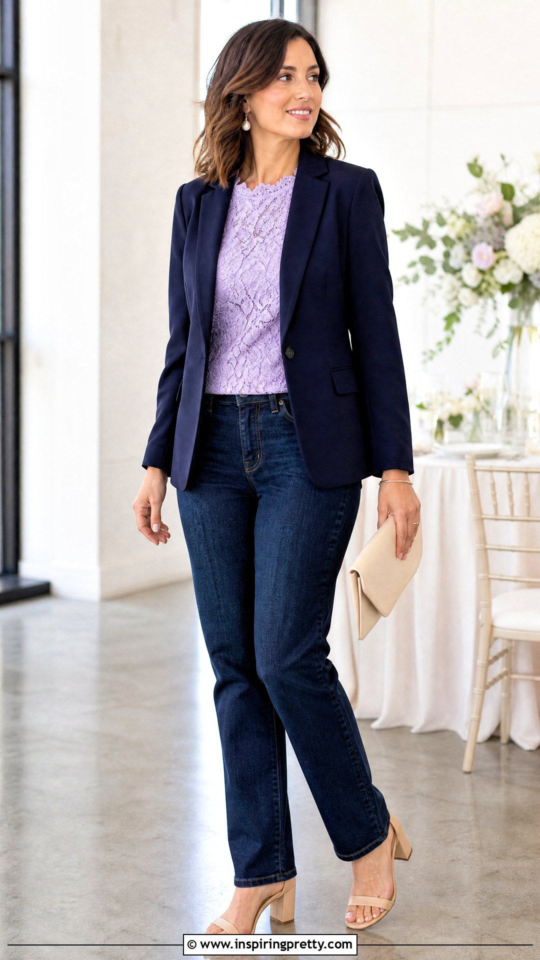 Lavender Lace Top With Dark Jeans - 25 Lavender Top Outfit Jeans