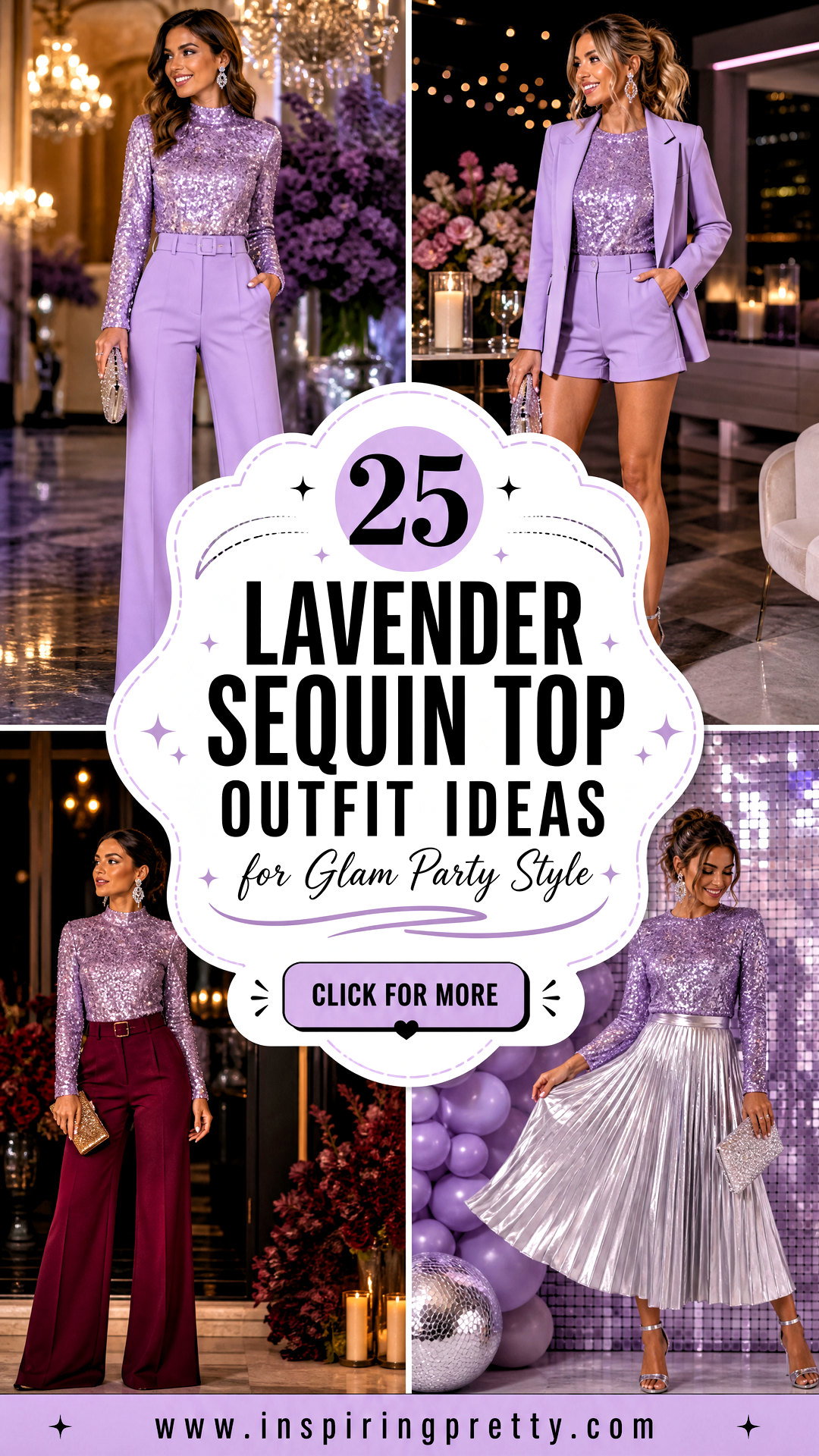 25 Lavender Sequin Top Outfit Ideas for Glam Party Style - 25 Lavender Sequin Top Outfit Ideas for Glam Party Style