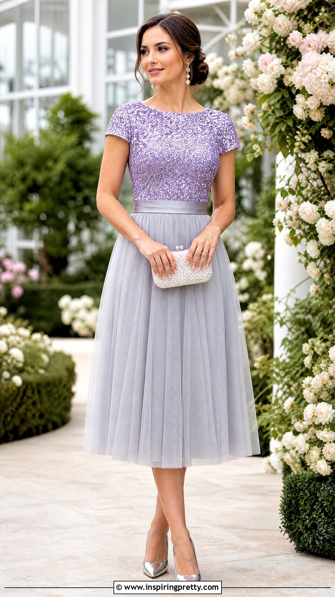 Lavender Sequin Top With Tulle Midi Skirt - 25 Lavender Sequin Top outfit ideas