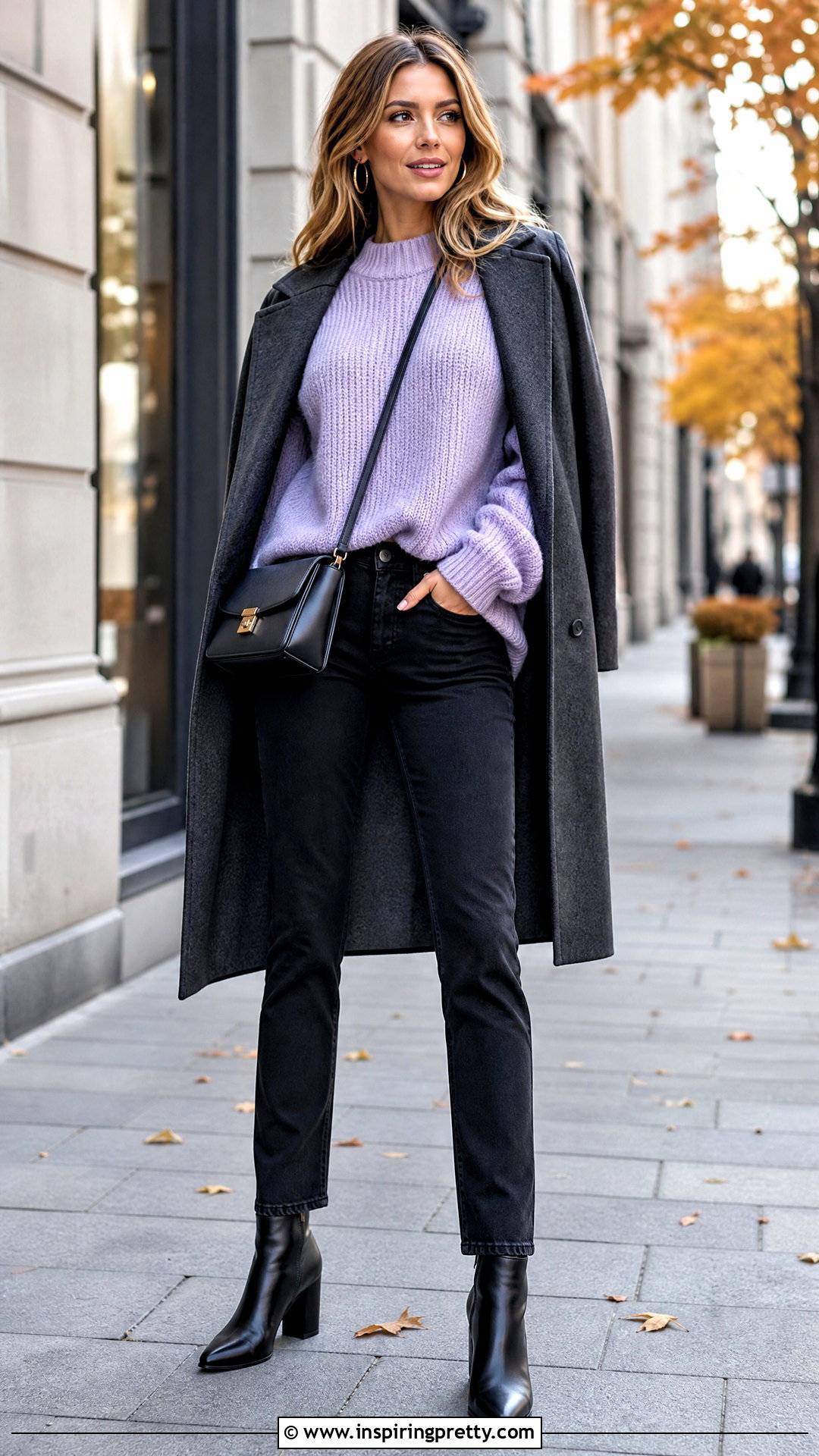Lavender Sweater With Black Jeans - 25 Lavender Top Outfit Jeans