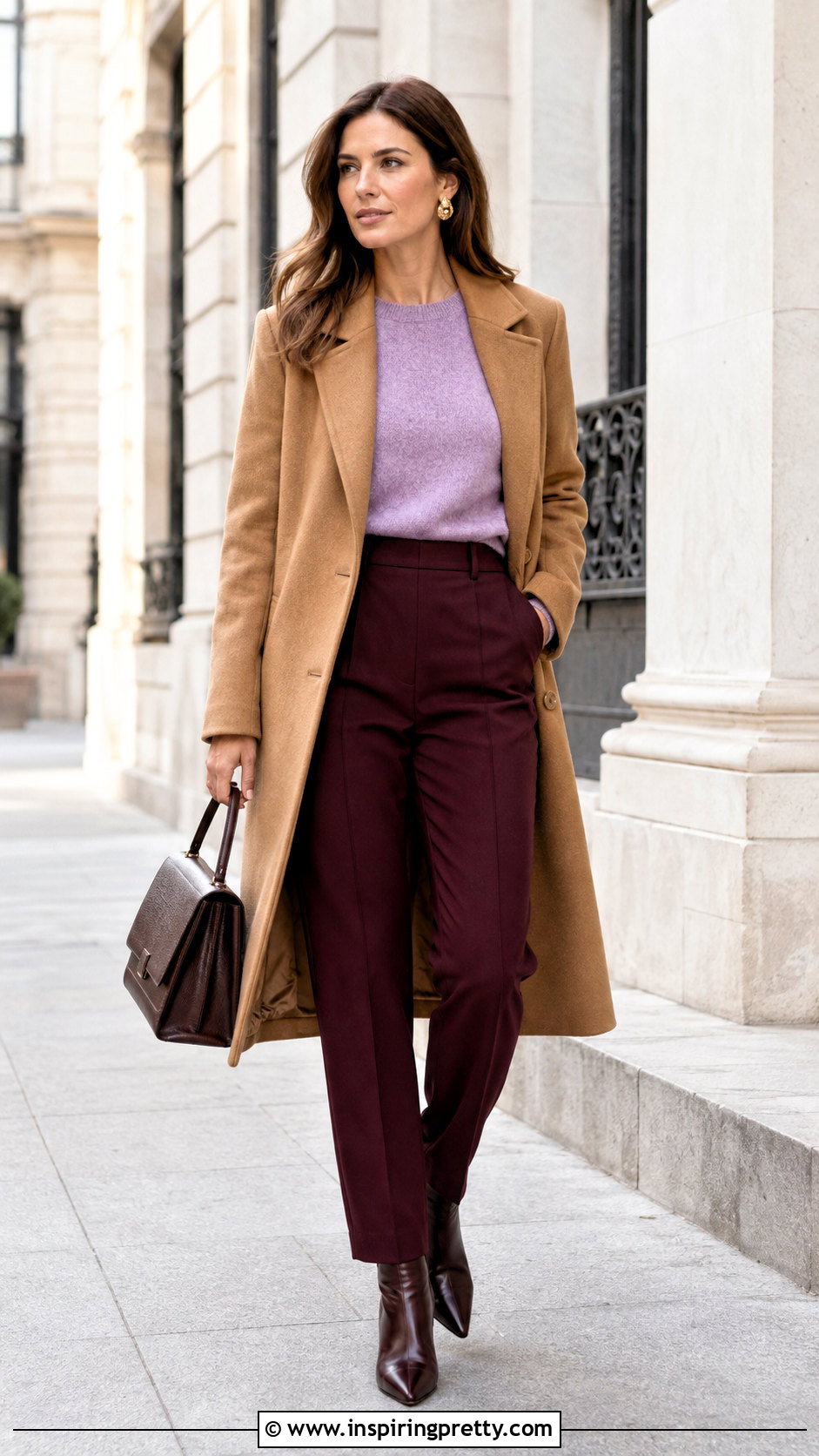 Lavender Top With Burgundy Pants - 50 lavender top outfit ideas