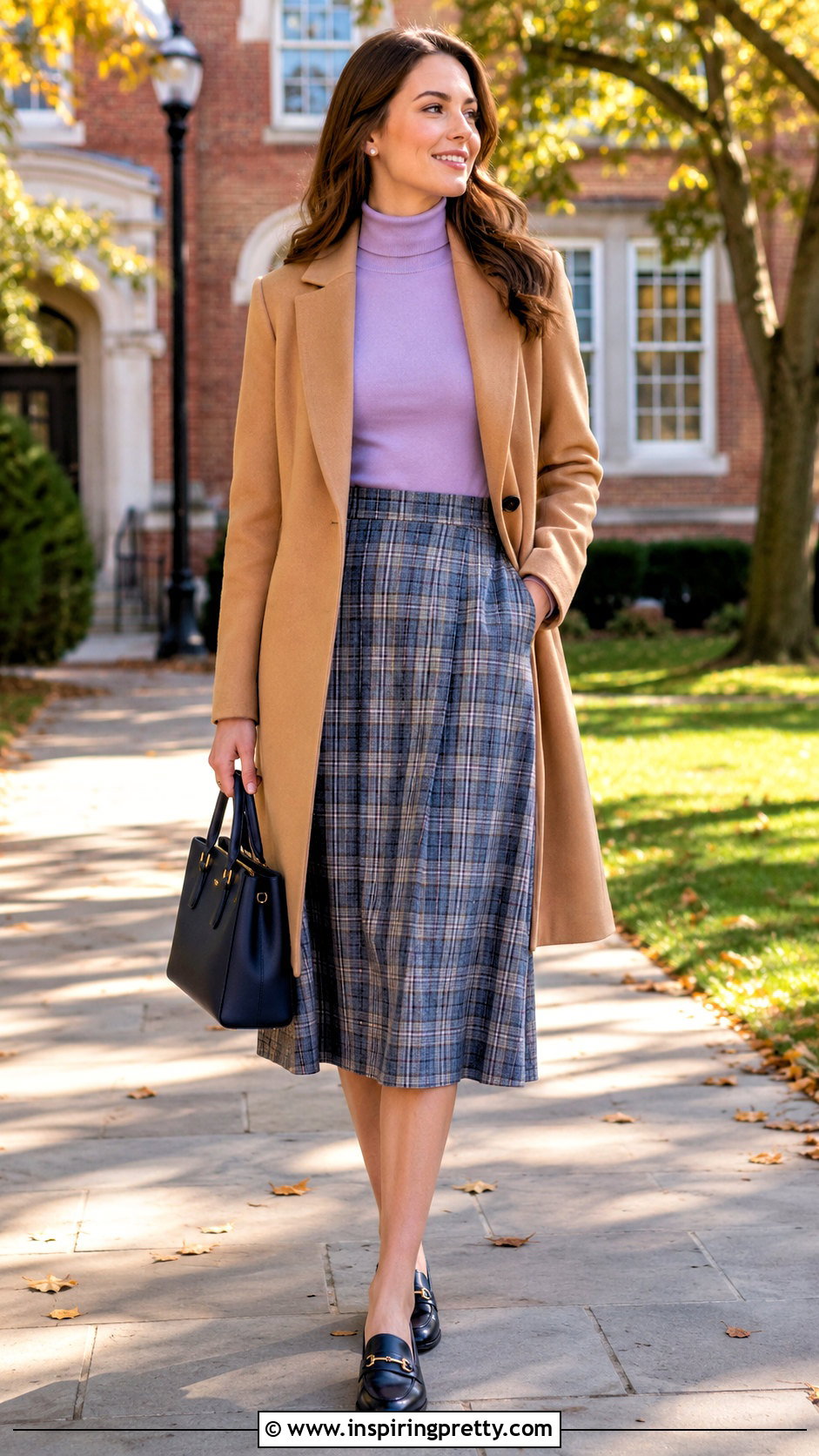 Lavender Top With Plaid Skirt - 50 lavender top outfit ideas