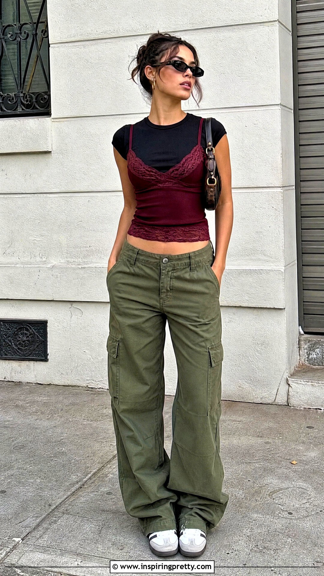 Layered Camisole Top With Cargo Pants - 50 trending tops for women
