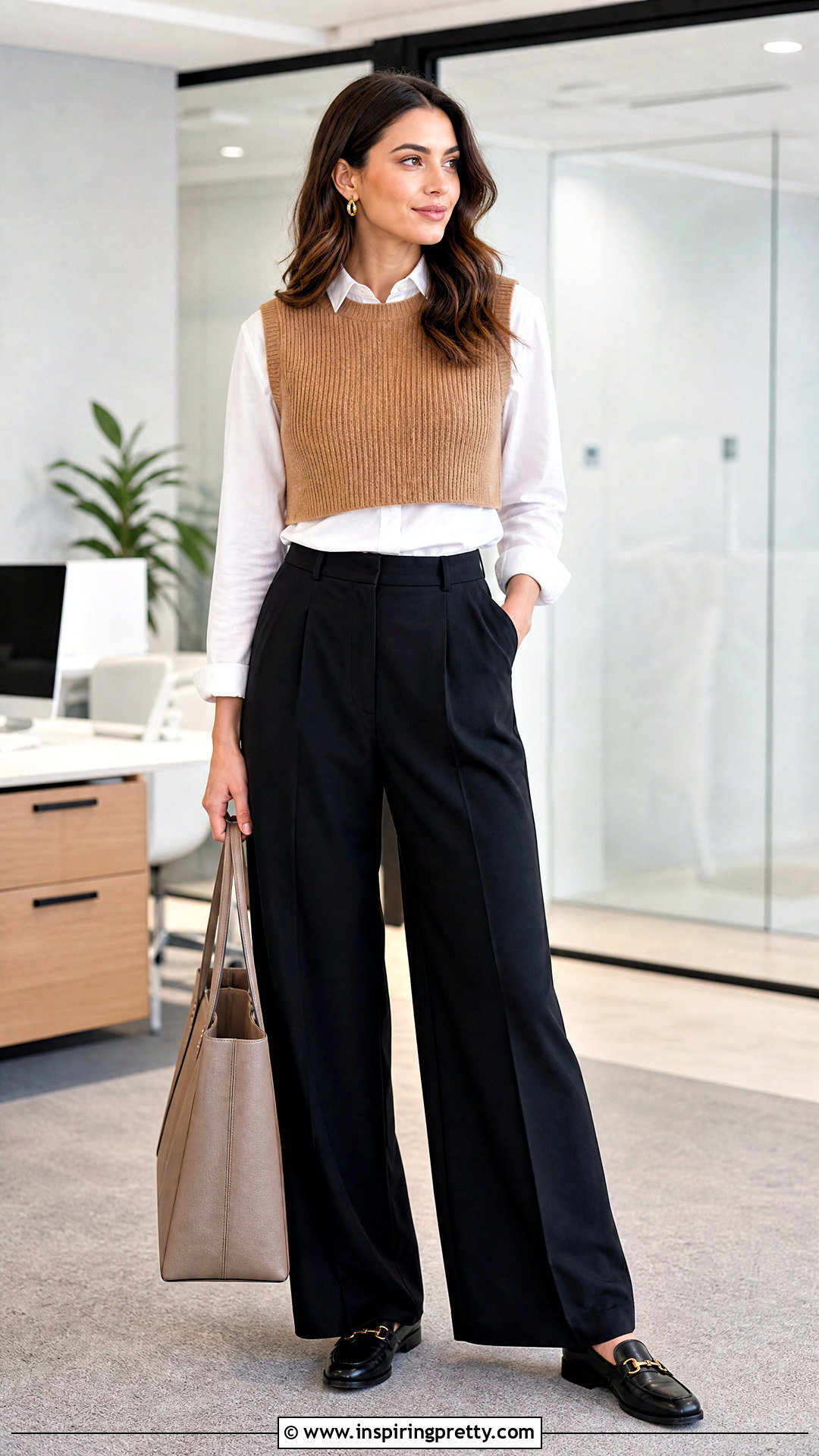 Layered Crop Top With High Waisted Pants - 50 trendy crop tops outfit ideas