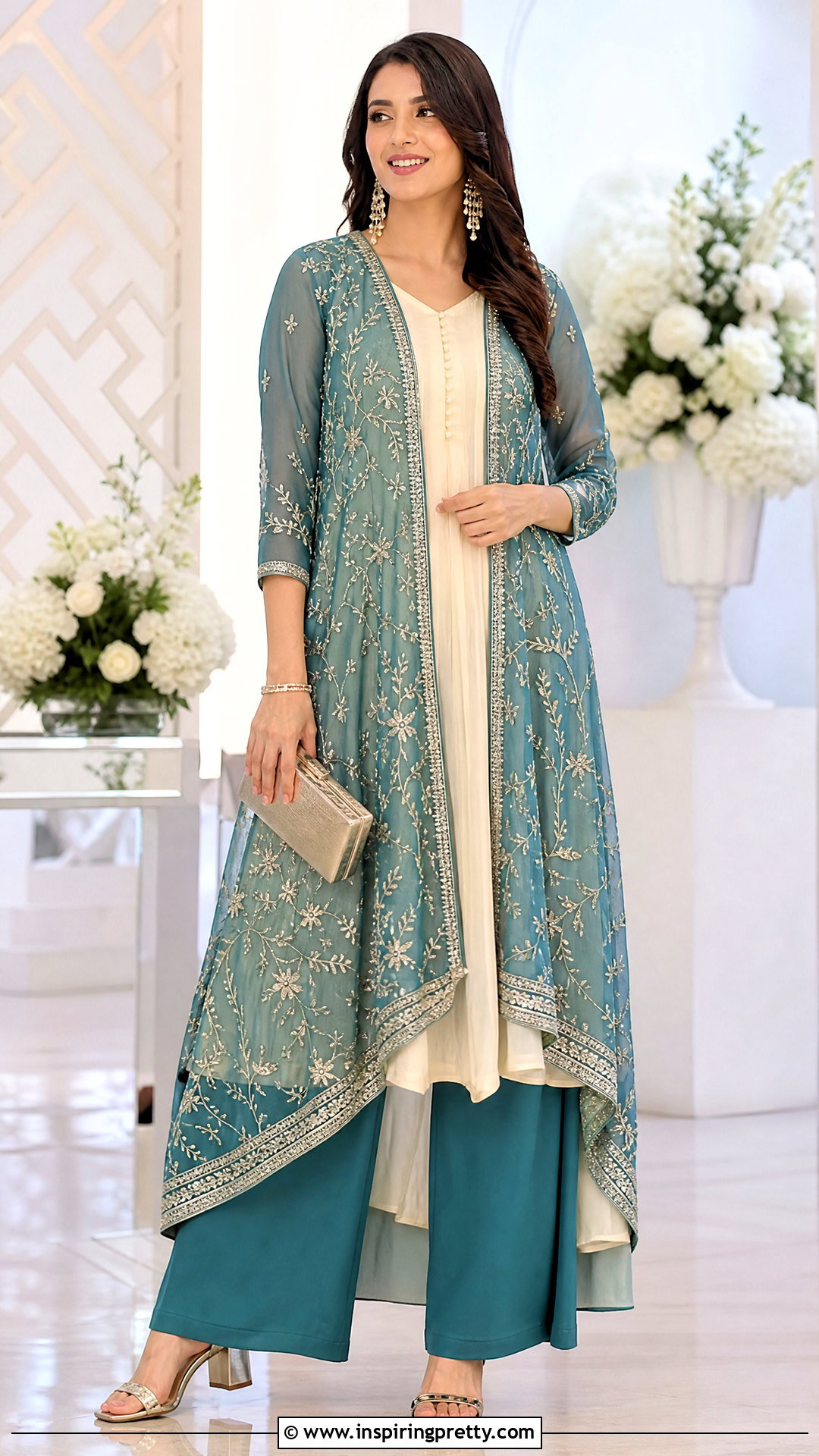 Layered Long Kurtha Top With Palazzo Pants - 20 long kurtha tops for women