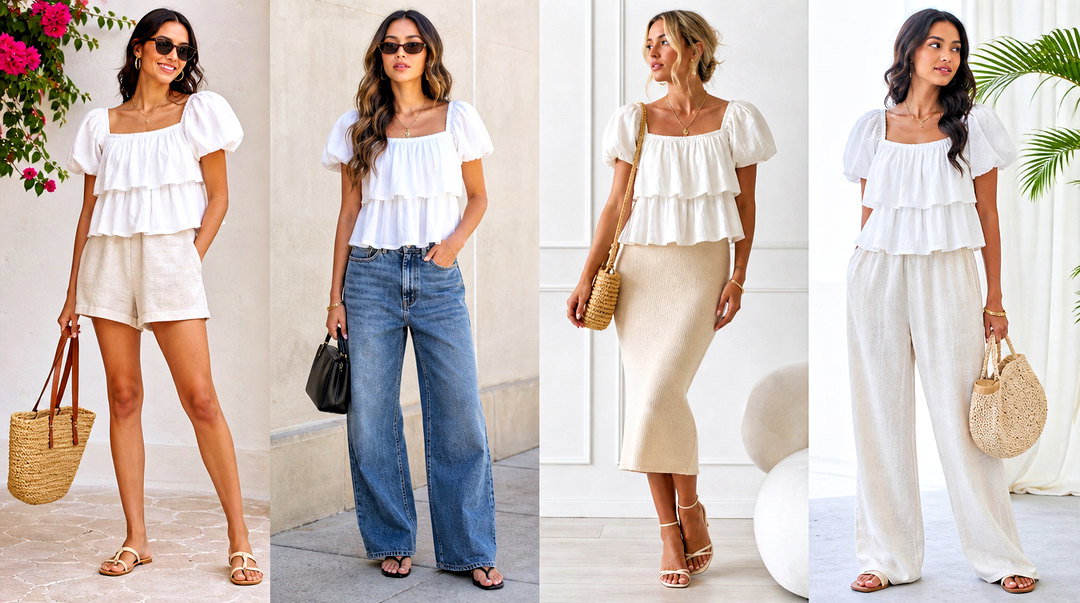 25 Layered Milkmaid Top Outfit Ideas for Romantic Summer Looks