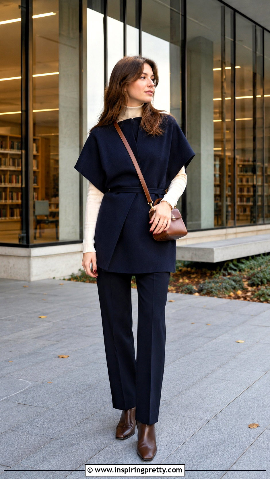 Layered One Yard Minimalist Top With Turtleneck - 20 one yard minimalist top outfit ideas