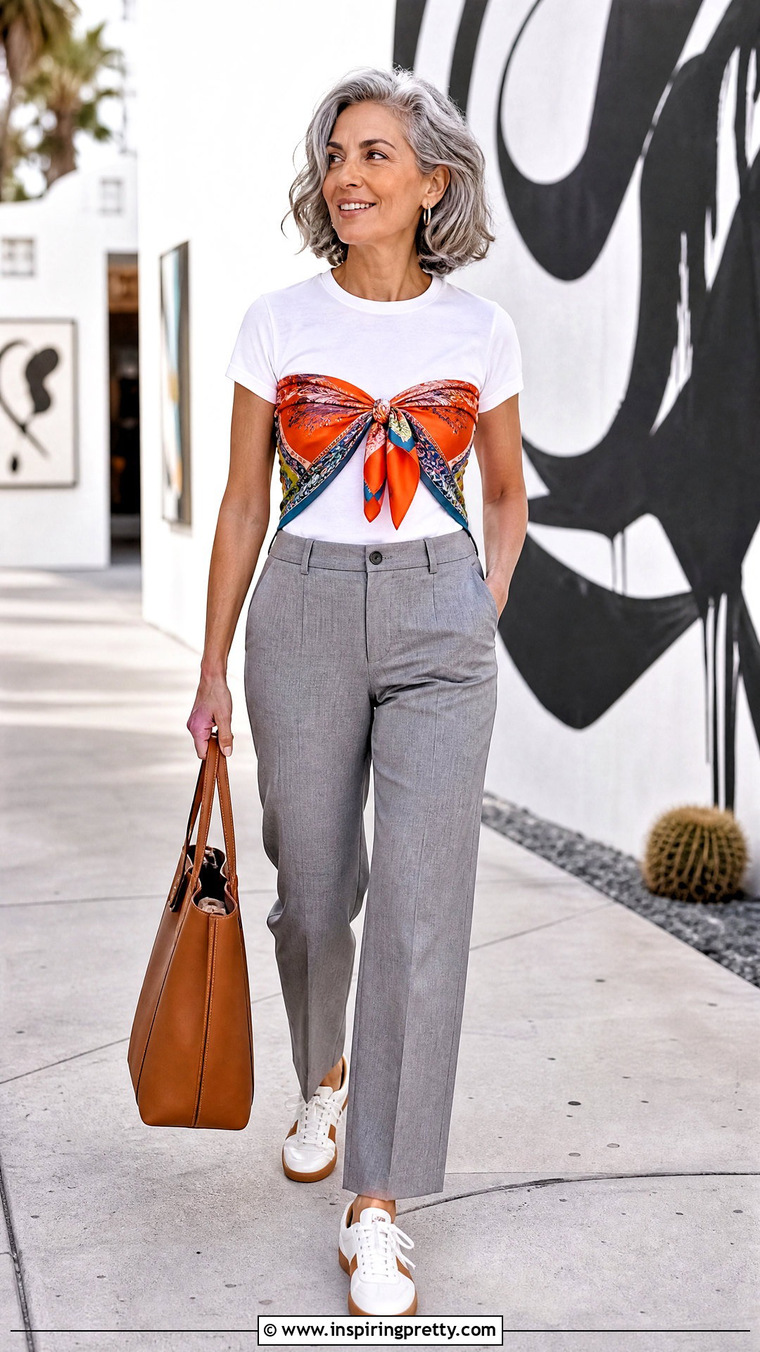 Layered Scarf Top Bra Hack With A White T Shirt - 25 scarf top bra hack ideas