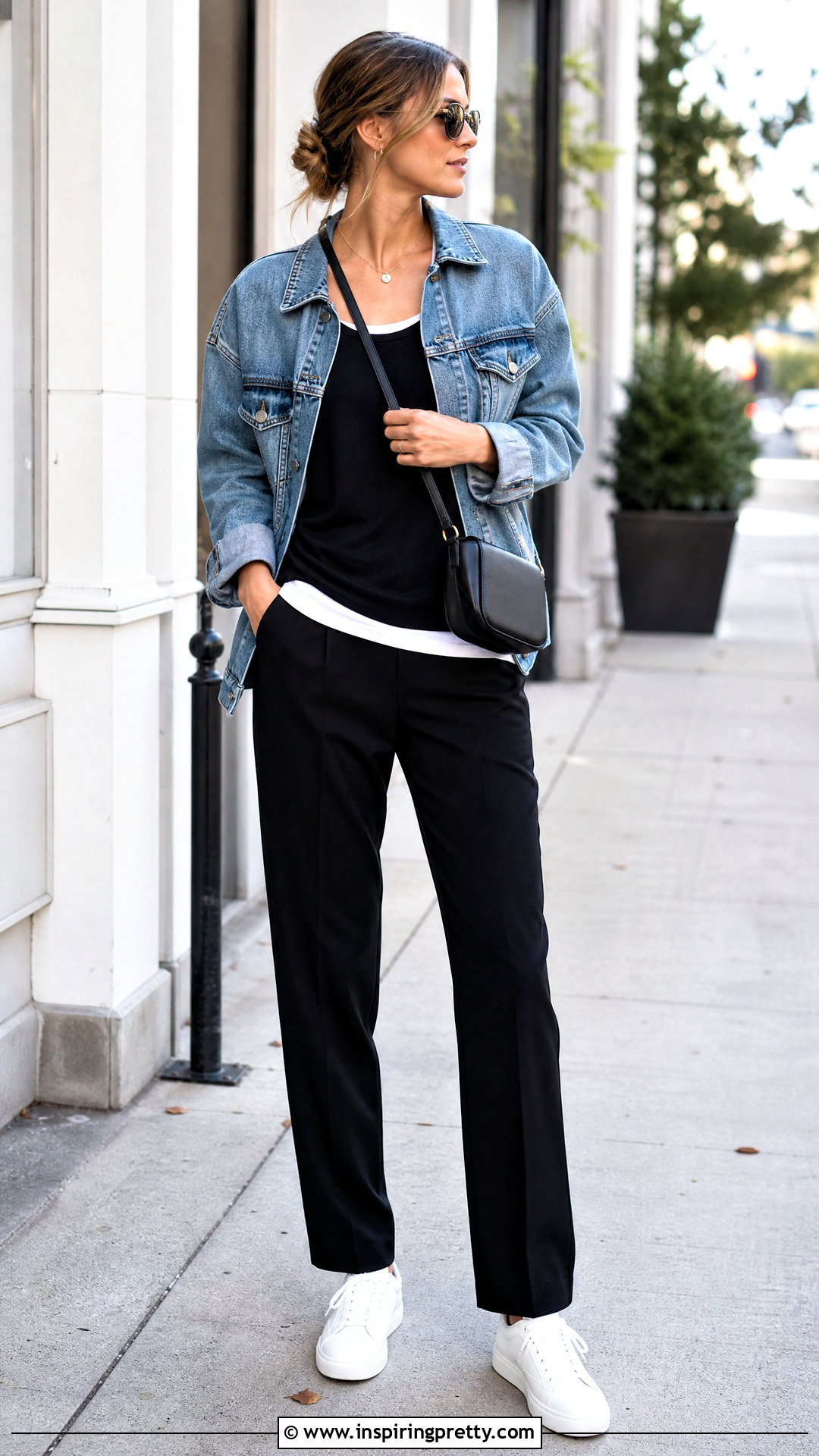 Layered Tank Top With Denim Jacket - 50 layered tank top outfits