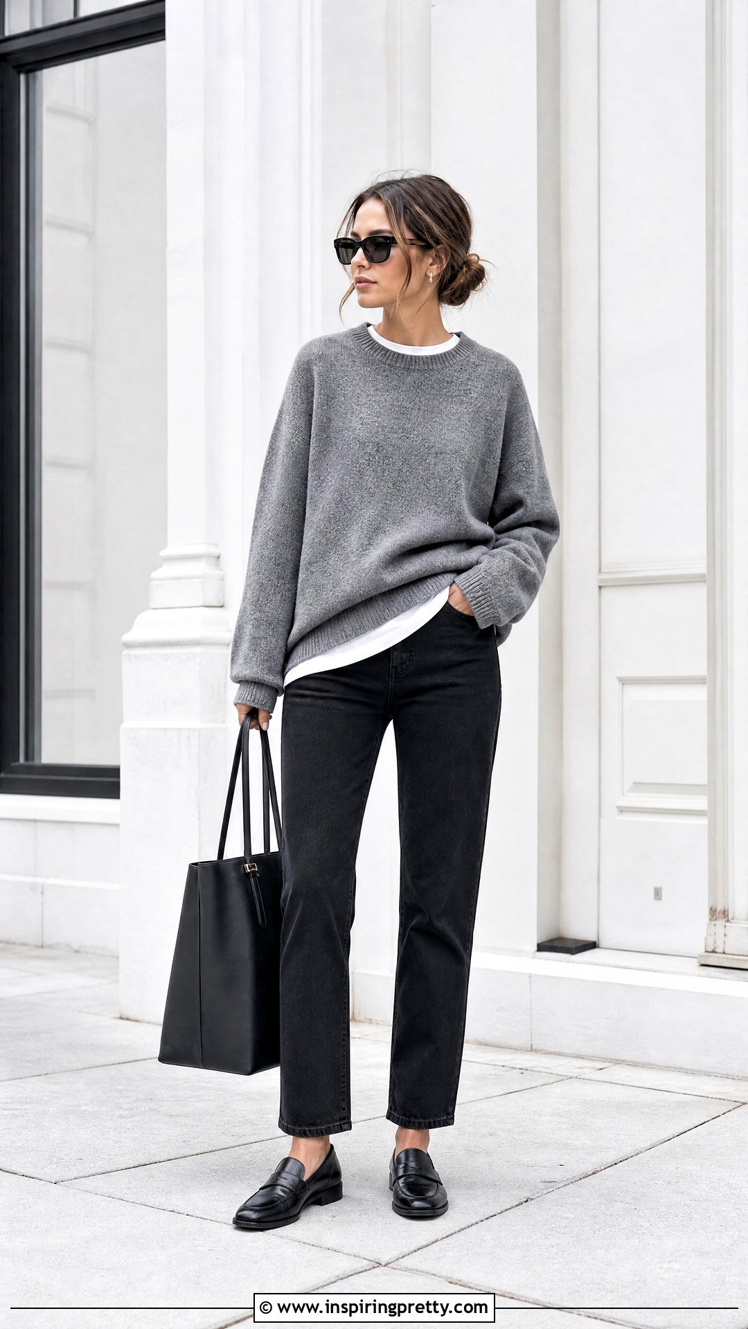 Layered Tank Top With Oversized Sweater - 50 layered tank top outfits