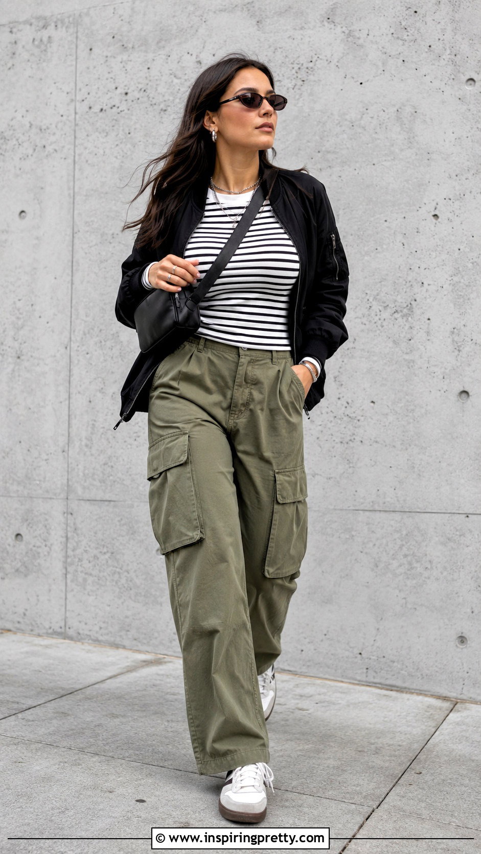 Leah Striped Top With Cargo Pants And Sneakers - 20 Leah Striped Top outfit ideas