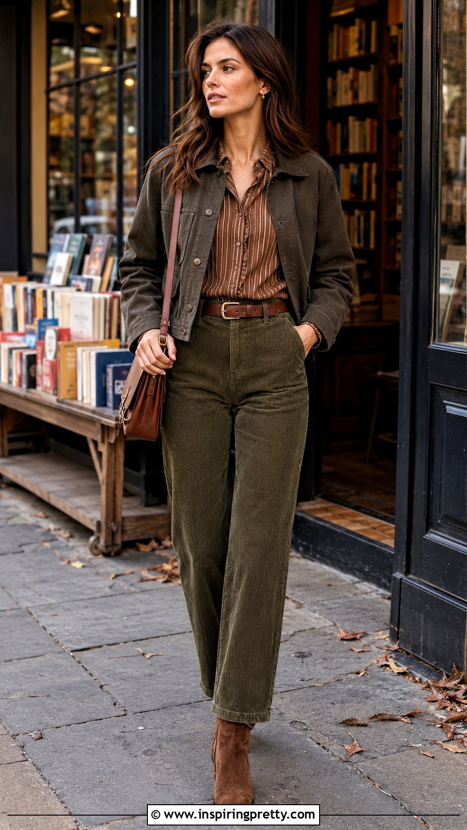 Leah Striped Top With Corduroy Pants And Ankle Boots - 20 Leah Striped Top outfit ideas