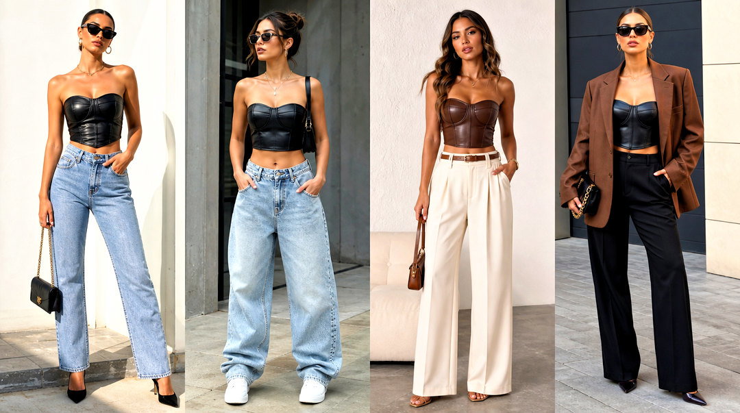 20 Leather Bustier Crop Top Outfit Ideas for Bold Night Looks