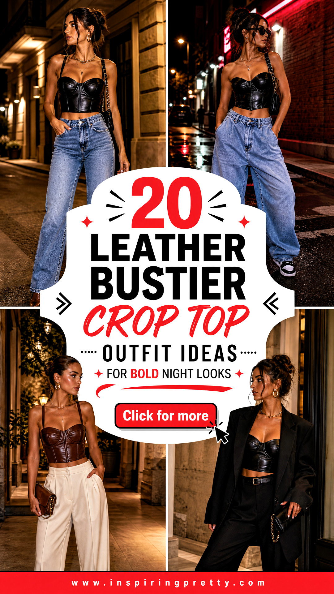 20 Leather Bustier Crop Top Outfit Ideas for Bold Night Looks - 20 Leather Bustier Crop Top Outfit Ideas for Bold Night Looks
