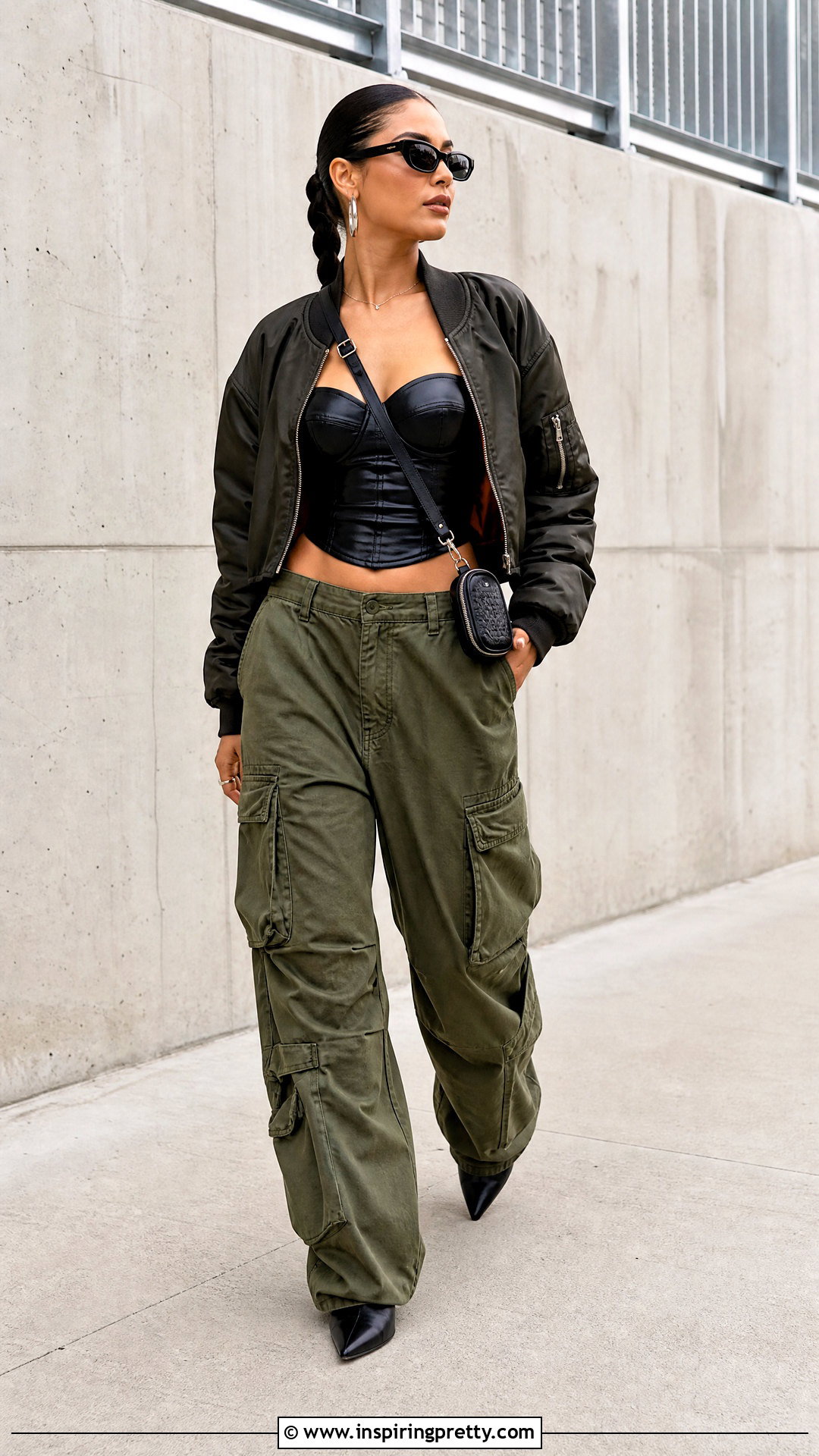 Leather Corset Top With Cargo Pants - 50 Top Corset outfit ideas