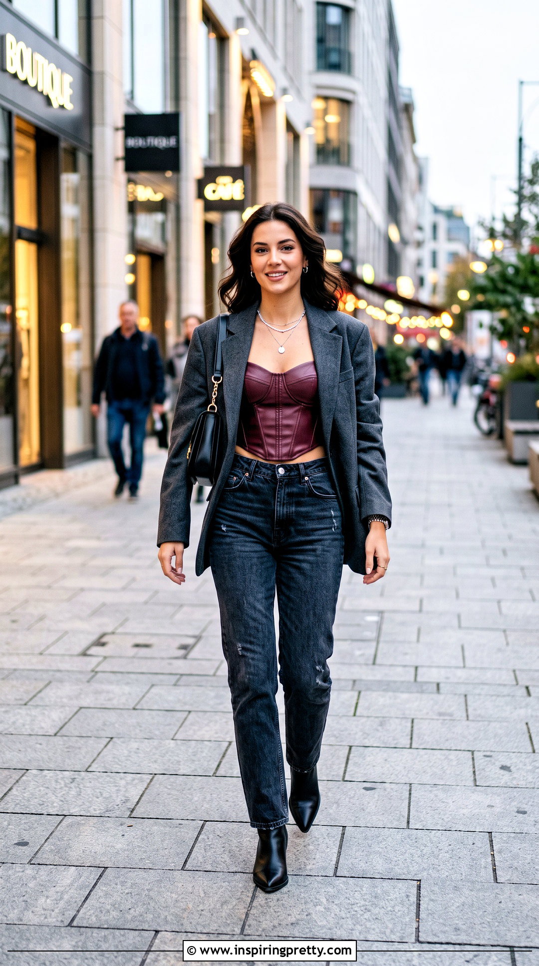 Leather Corset Top With Straight Leg Jeans - 20 All The Details Corset Tops