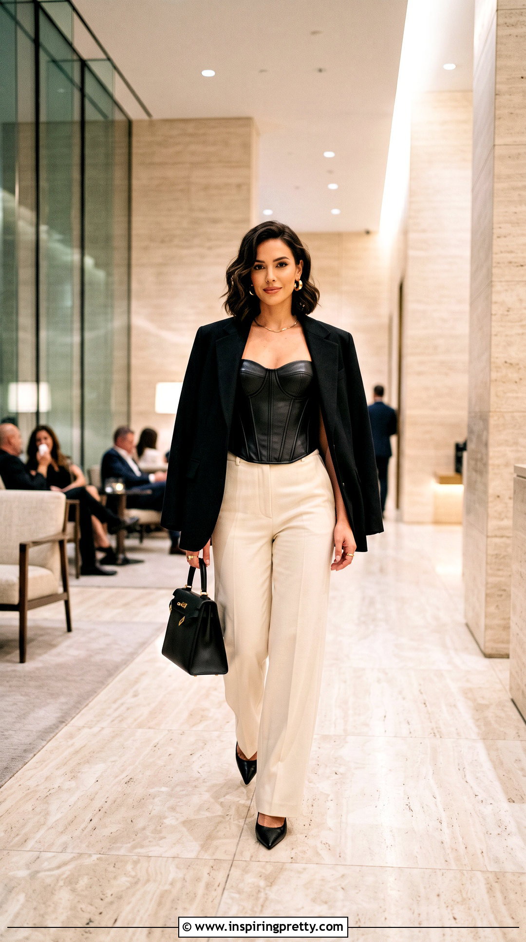 Leather Corset Top With Tailored Trousers - 20 Leather Corset Top Zara outfit ideas