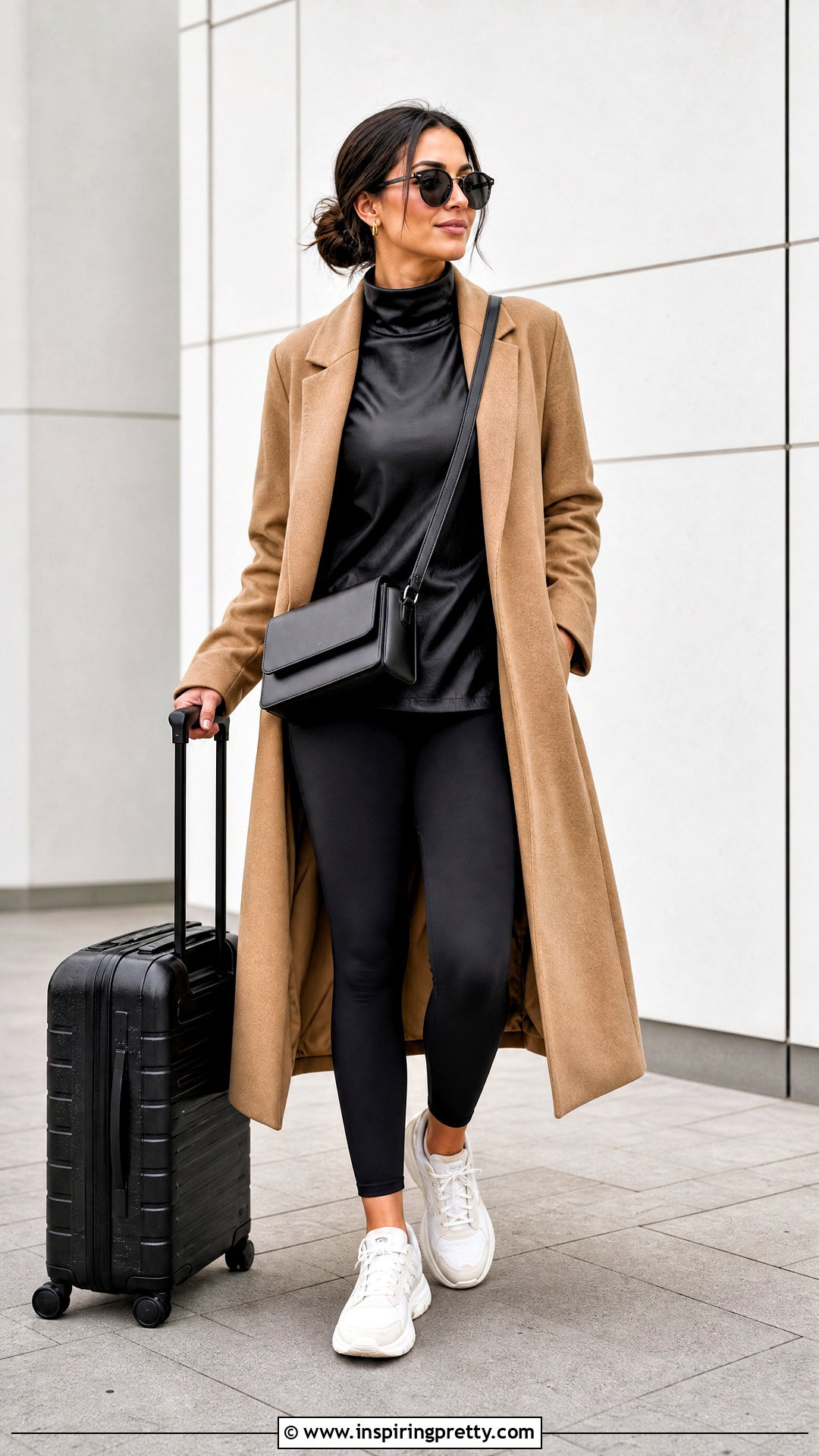 Leather High Neck Top With Black Leggings - 25 Leather High Neck Top outfit ideas