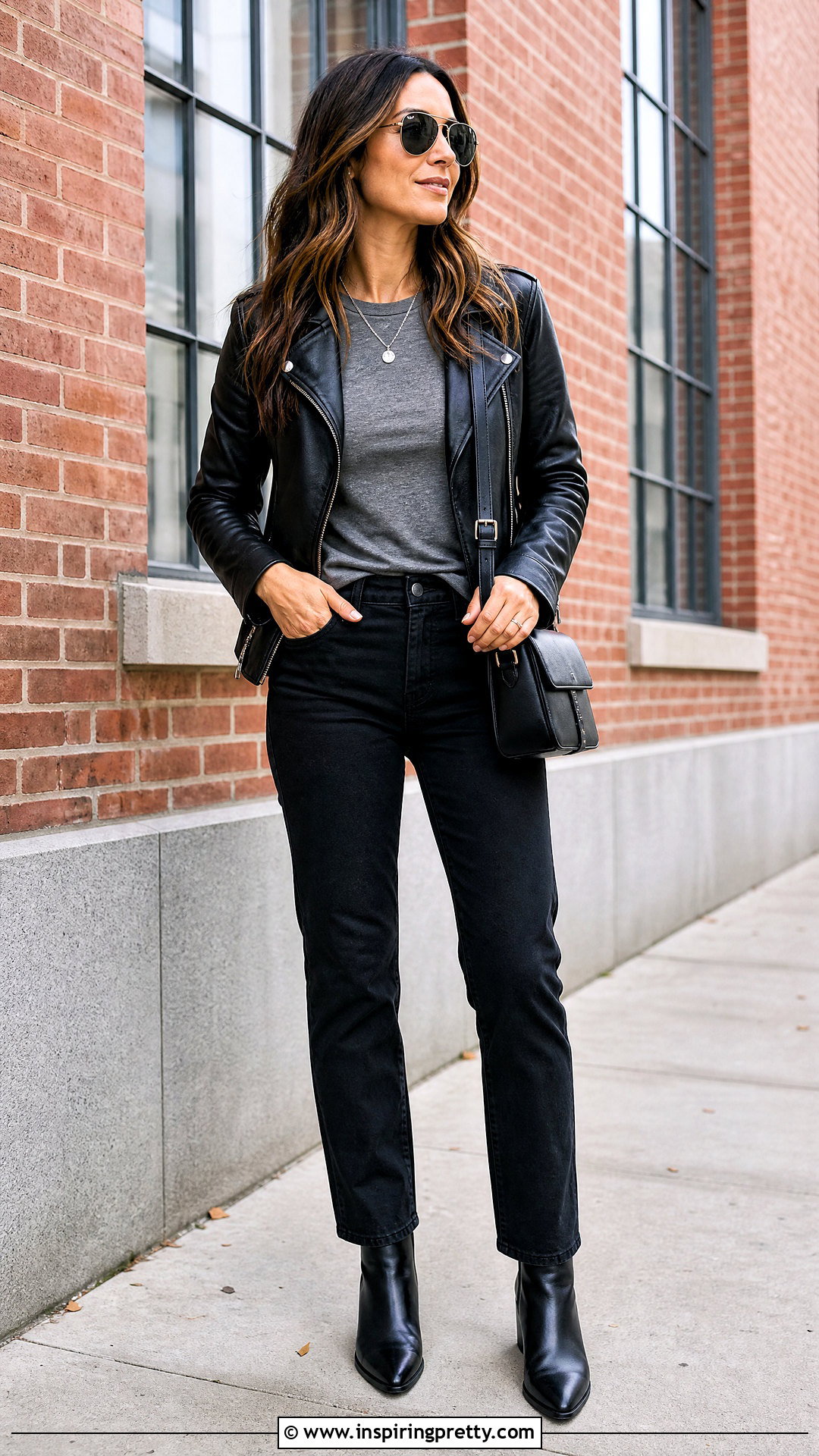 Leather Jacket And Black Jeans Outfit - 50 top for women outfit ideas